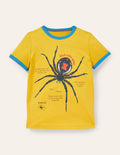 T-Shirt mit Bündchen und spannenden Fakten-Narzissengelb, Spinne