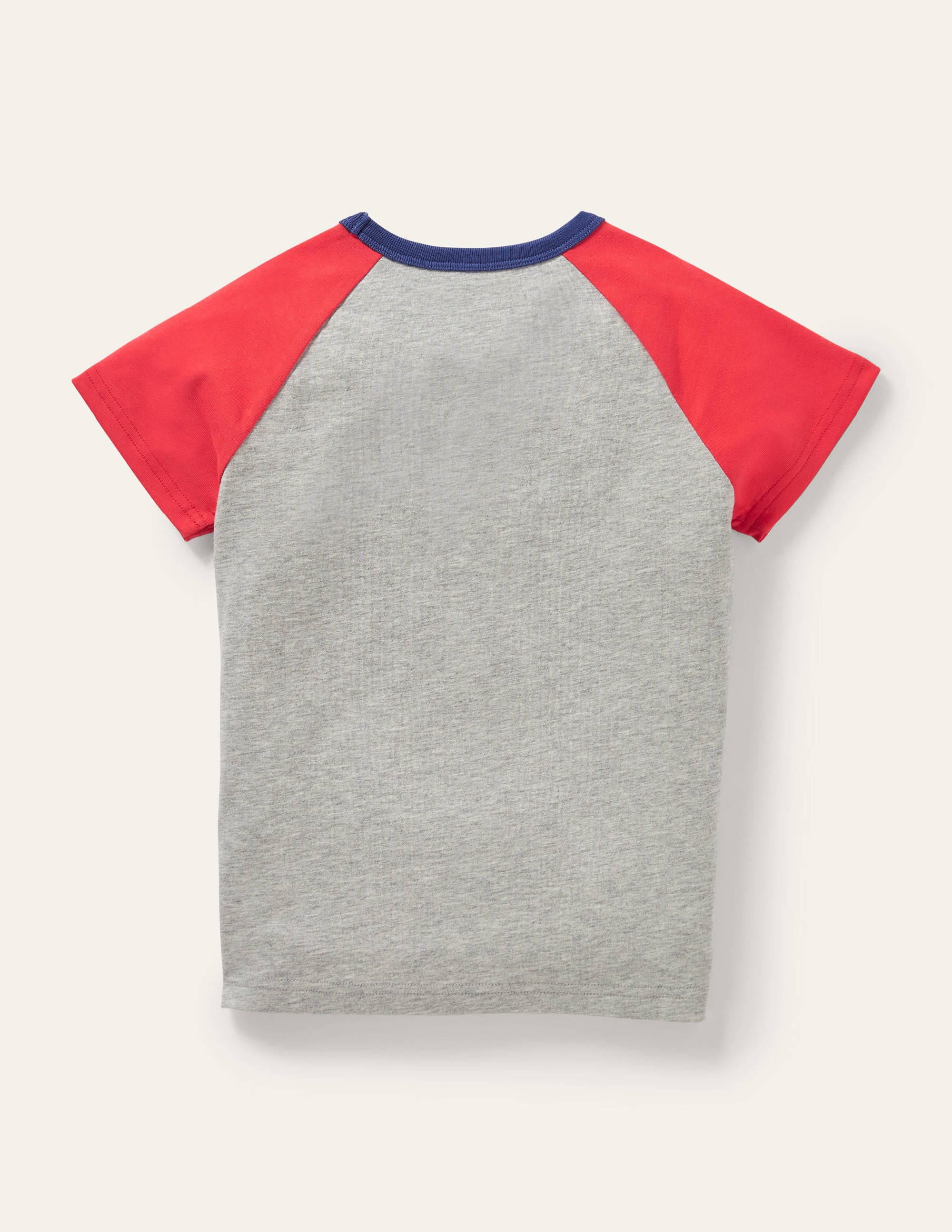 T-Shirt mit Blockfarben und Logo-Grau Meliert, Surf - Image 2