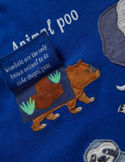 Oberteil mit lehrreichen Aufklappmotiven-Blitzblau, Tiere-3