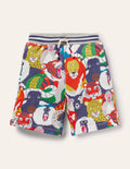 Gemusterte Sweatshorts-Bunt, Wilder Dschungel