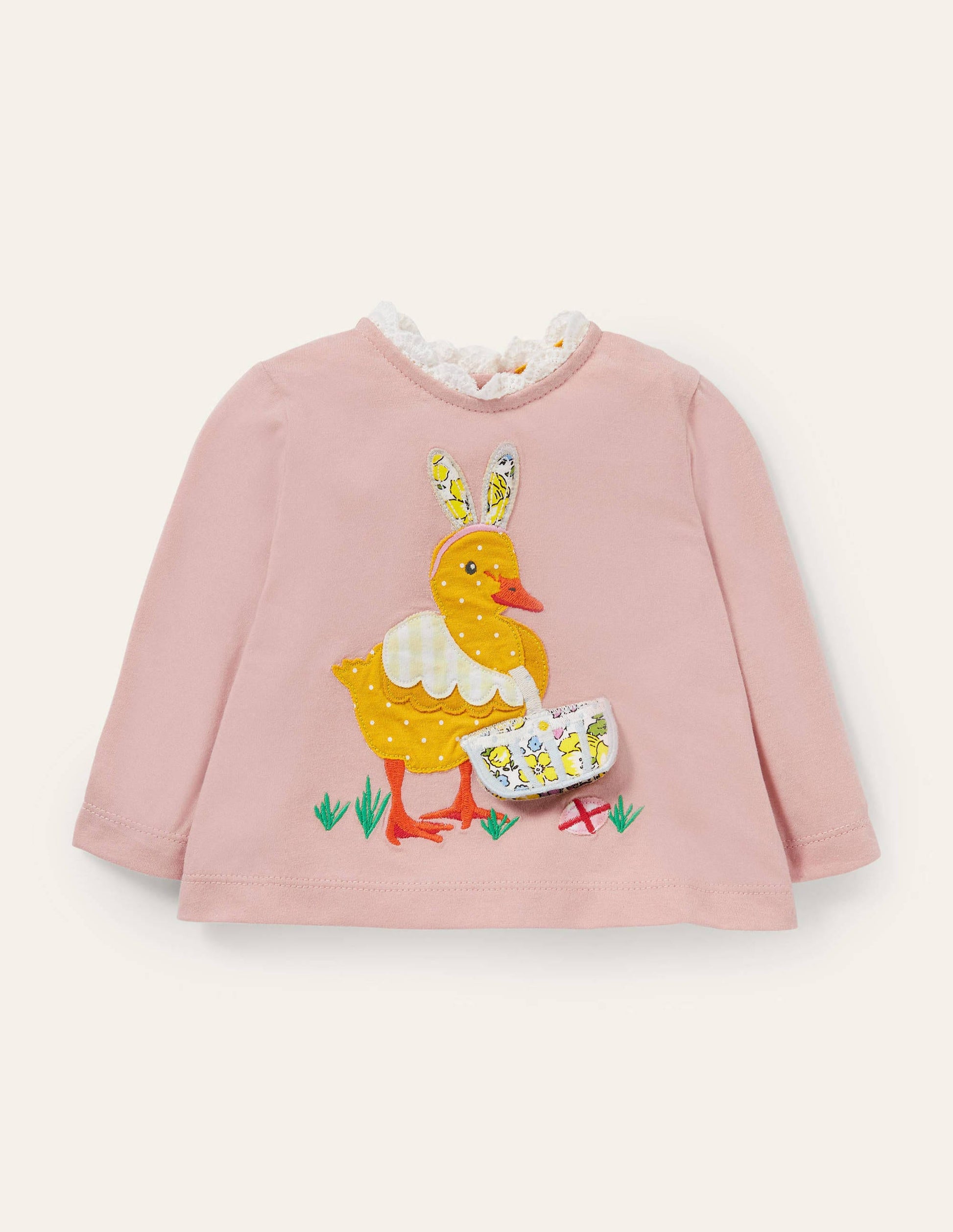 T-shirt avec rabat à soulever-Canard rose-1