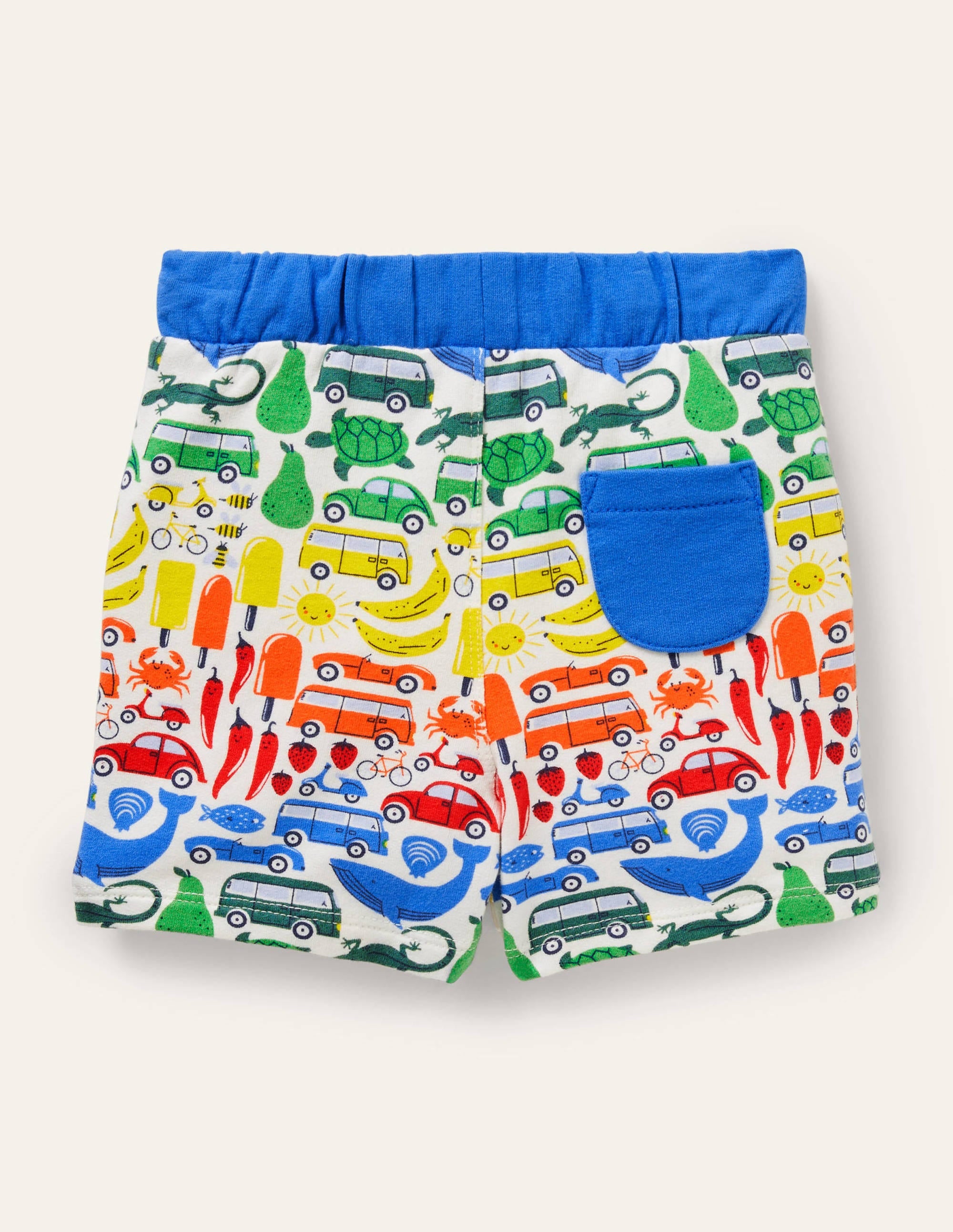 Jerseyshorts-Naturweiß, Regenbogen/Road-Trip-Motiv - Image 2
