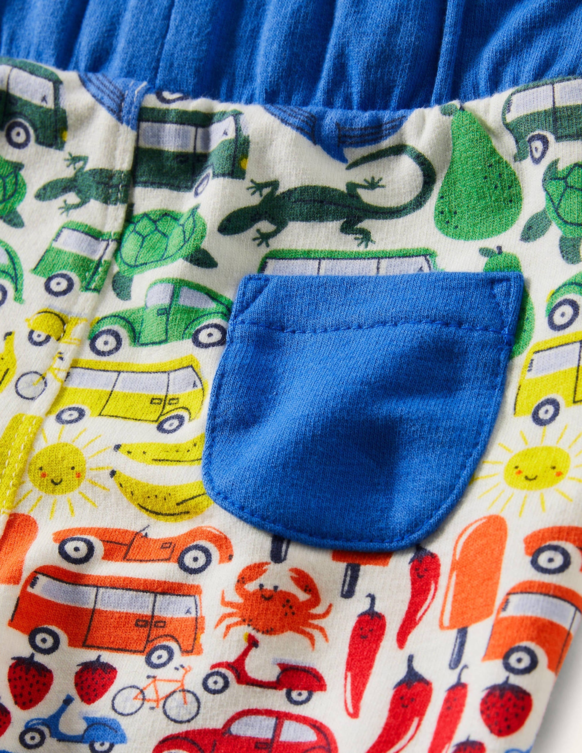 Jerseyshorts-Naturweiß, Regenbogen/Road-Trip-Motiv-3