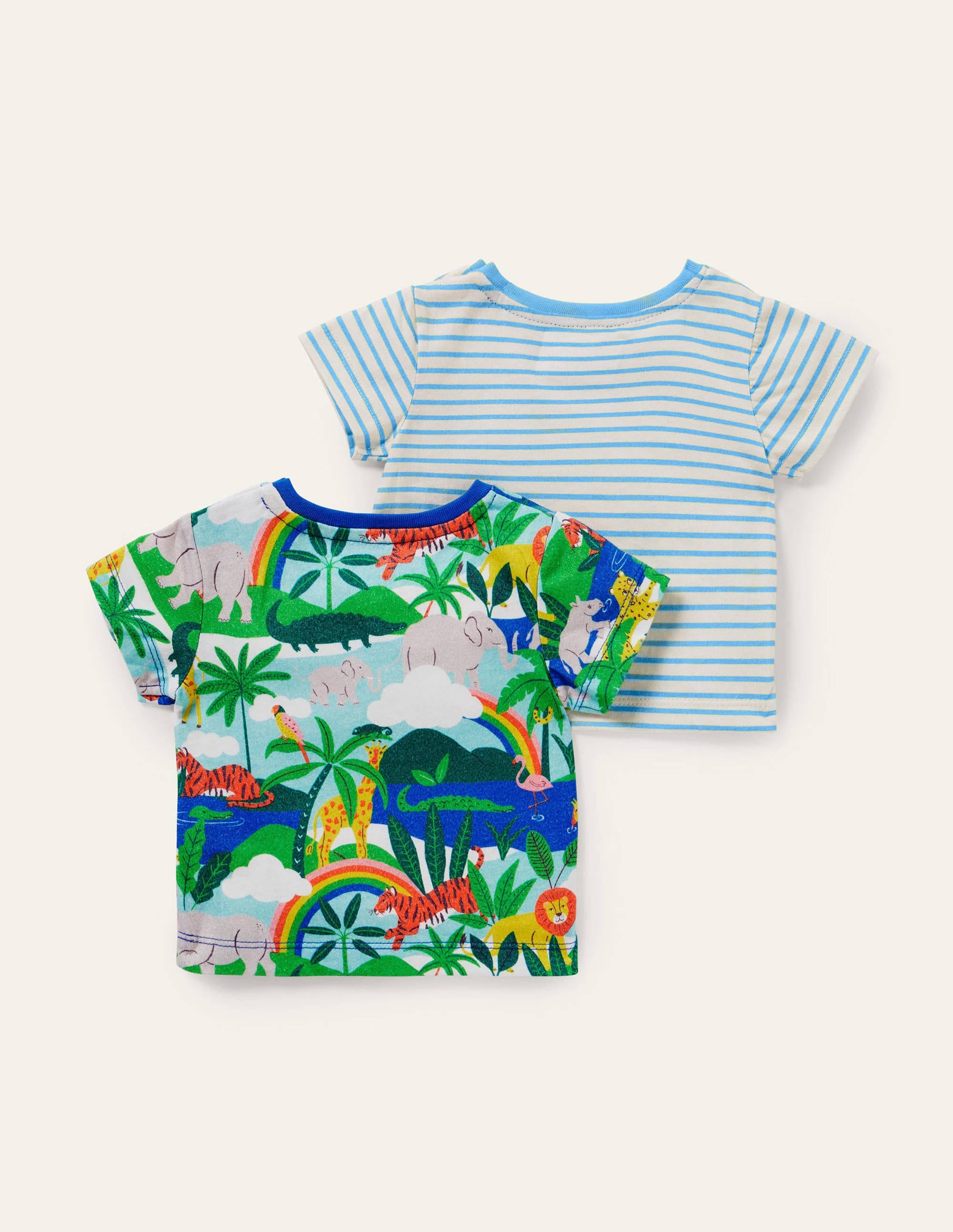 T-Shirts im 2er-Pack-Bunt, Regenbogen/Dschungel - Image 2