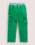 Green Draw String Cargo Trousers-Vert des Highlands