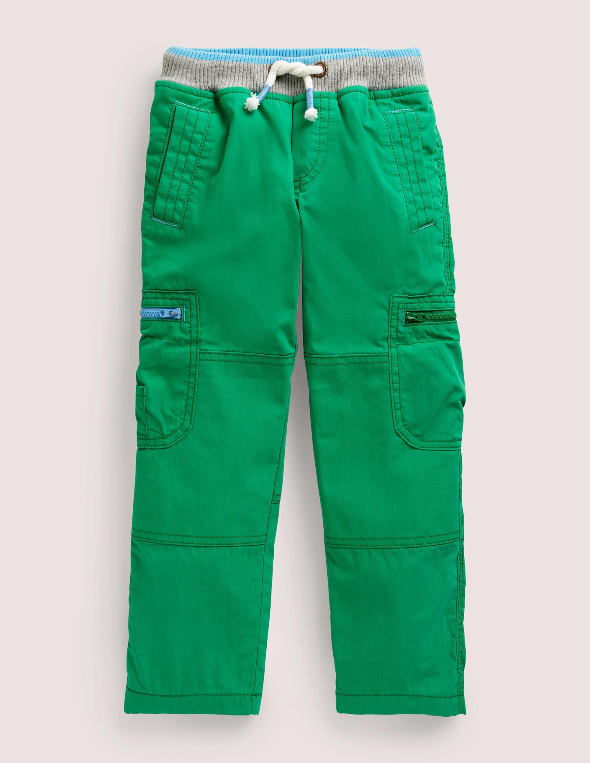 Green Draw String Cargo Trousers-Vert des Highlands - Image 1