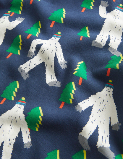 Gemustertes Sweatshirt-Schuluniform-Navy, Yeti