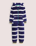 Cosy Fleece All-In-One-College Navy/Ivory Rainbow