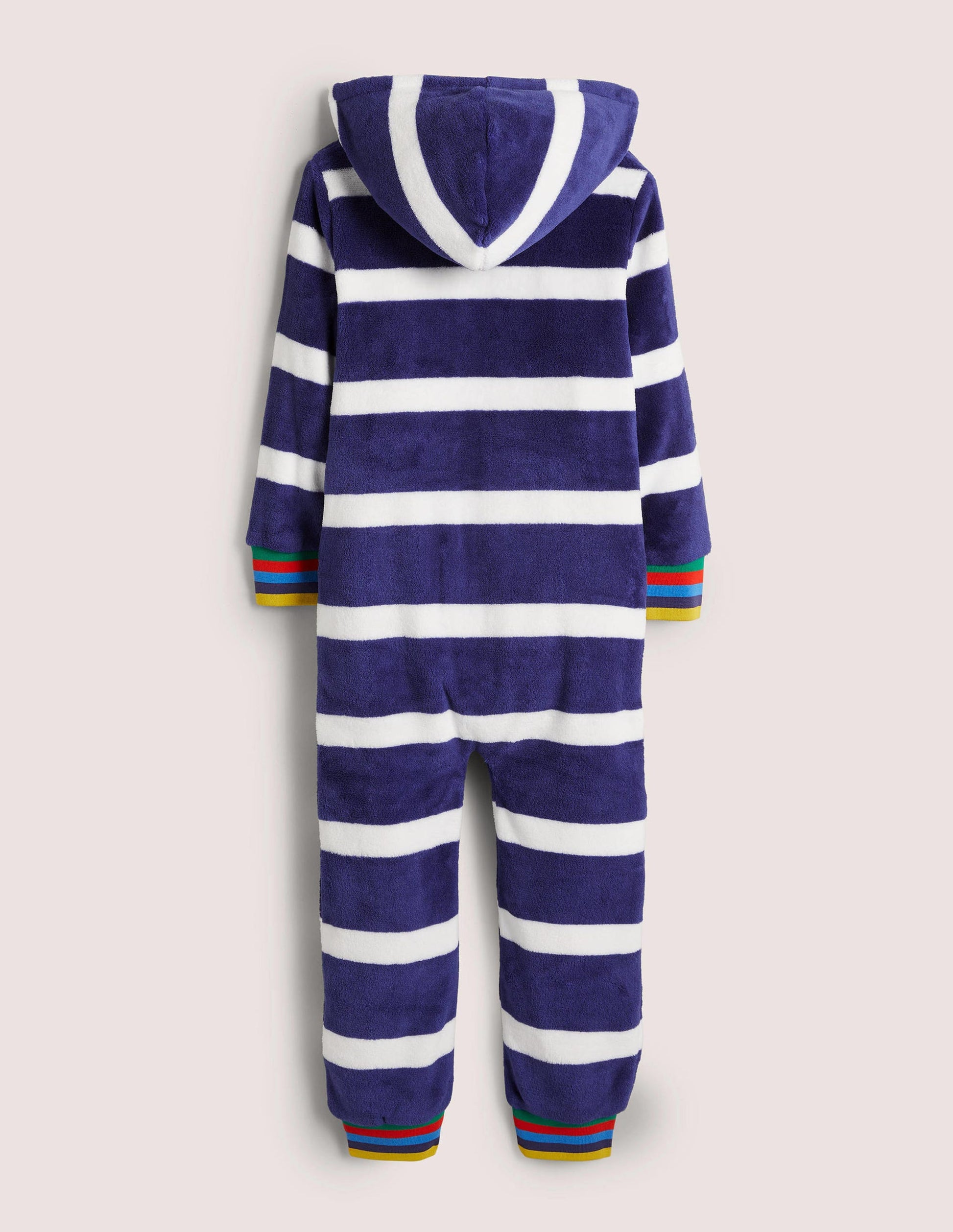 Cosy Fleece All-In-One-College Navy/Ivory Rainbow-2