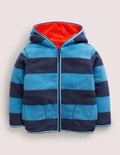 Cosy Reversible Zip-up Hoodie-Rocket Red/ Morroccan Blue