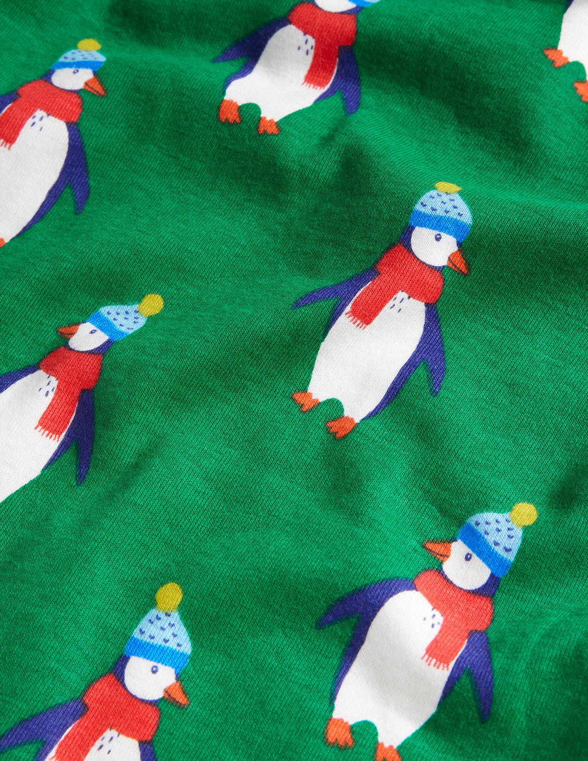 Langer Schlafanzug mit anliegender Passform im 2er-Pack-Schottengrün, Pinguine - Image 3