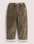 Lined Trousers-Khaki Green Cord