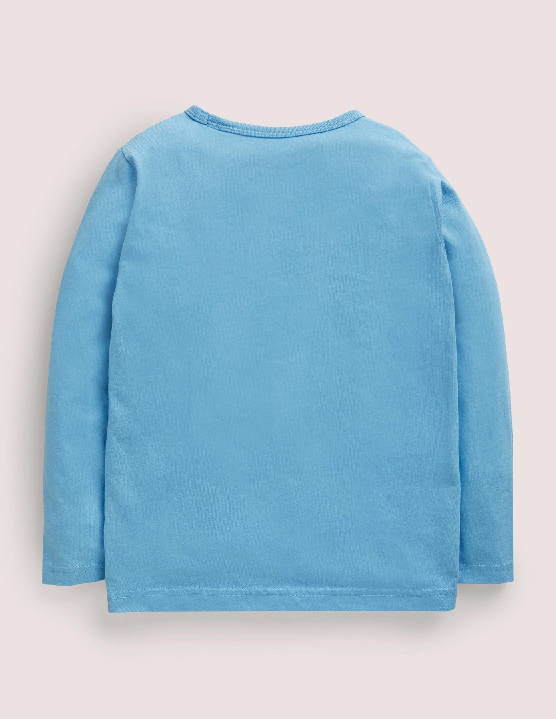 Blue Pumpkin Appliqué Long-Sleeved Halloween T-shirt-Citrouille bleu surf-2