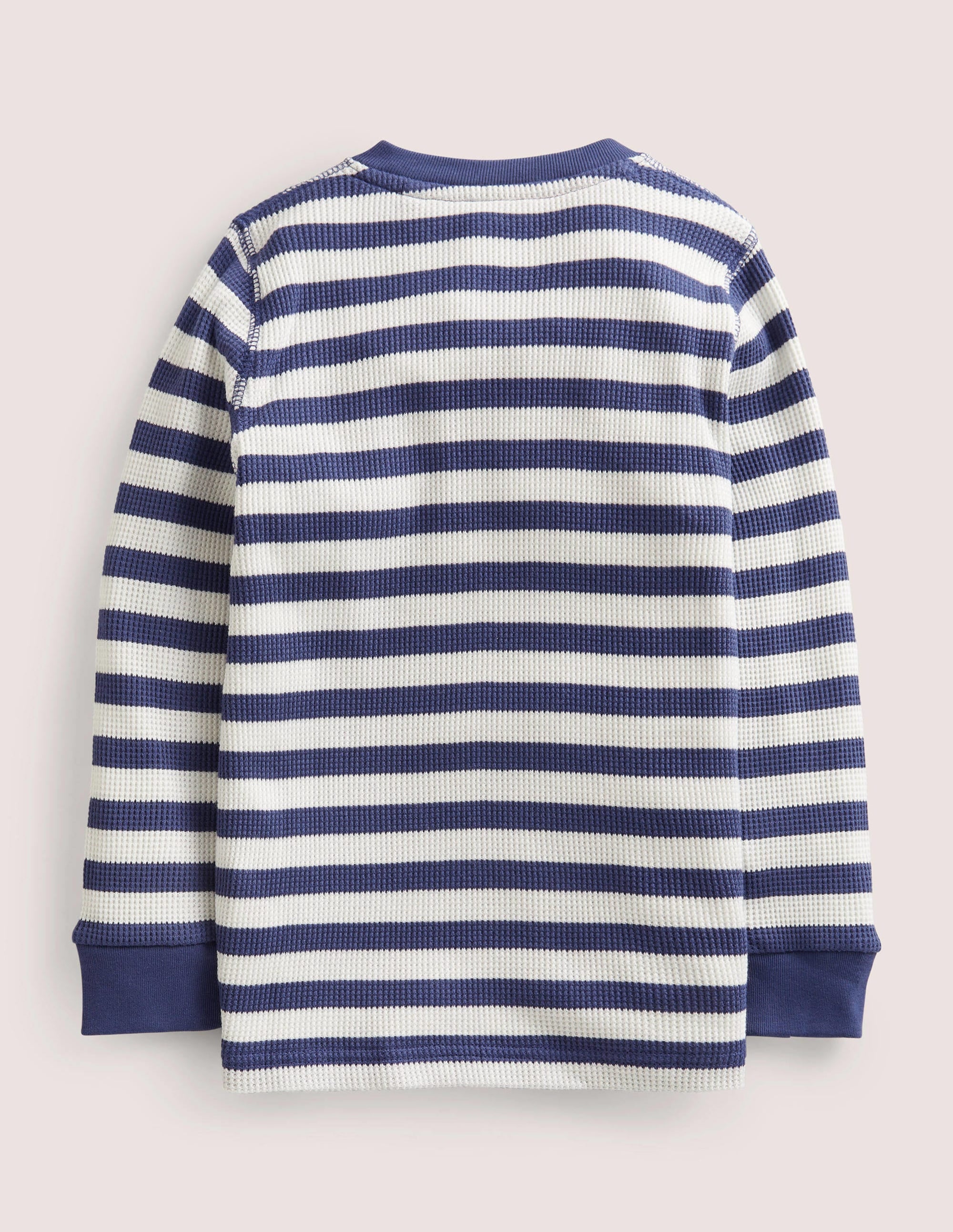 Waffle Henley T-Shirt-Ivory/Starboard - Image 2