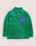 Superweiches Poloshirt-Segelblau/Grün