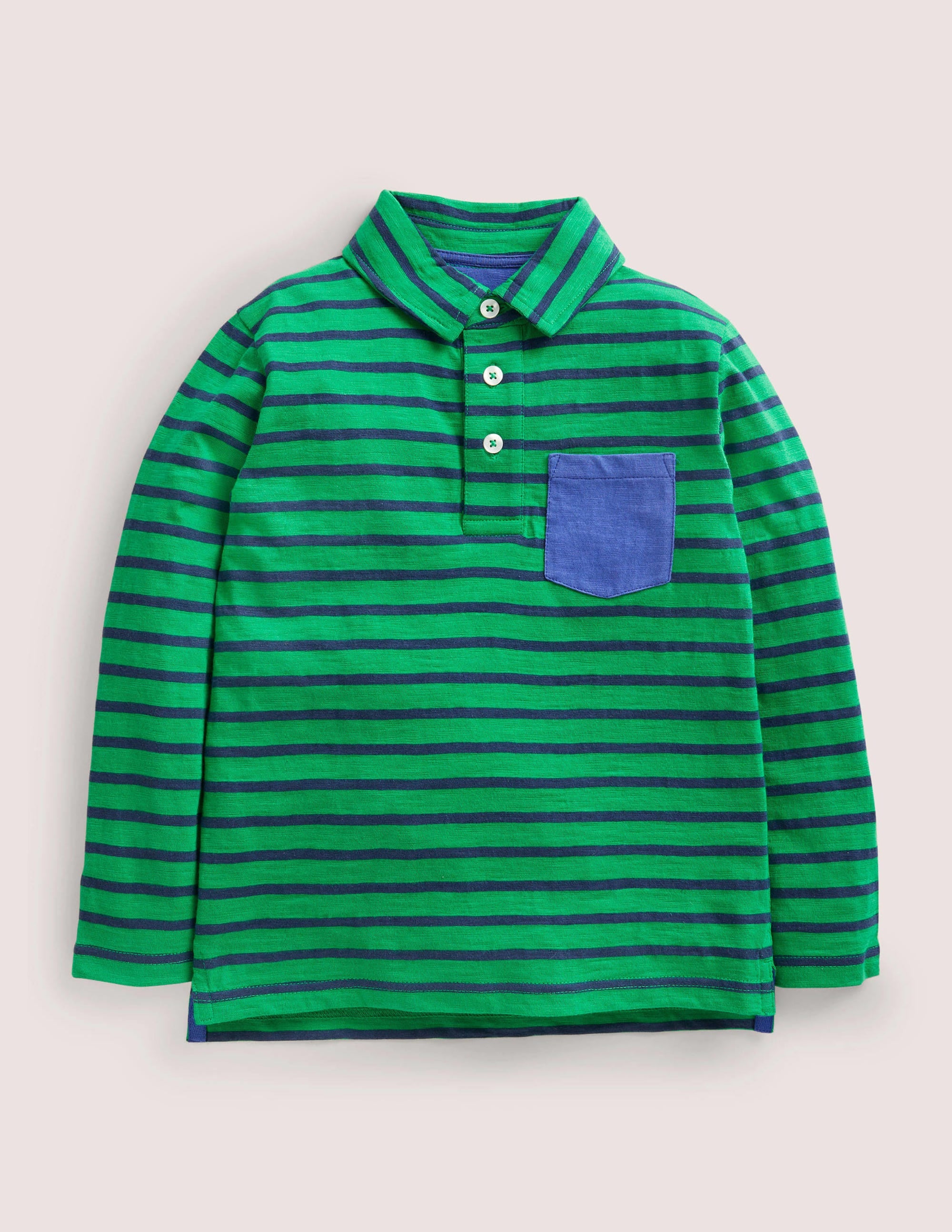 Superweiches Poloshirt-Segelblau/Grün - Image 1