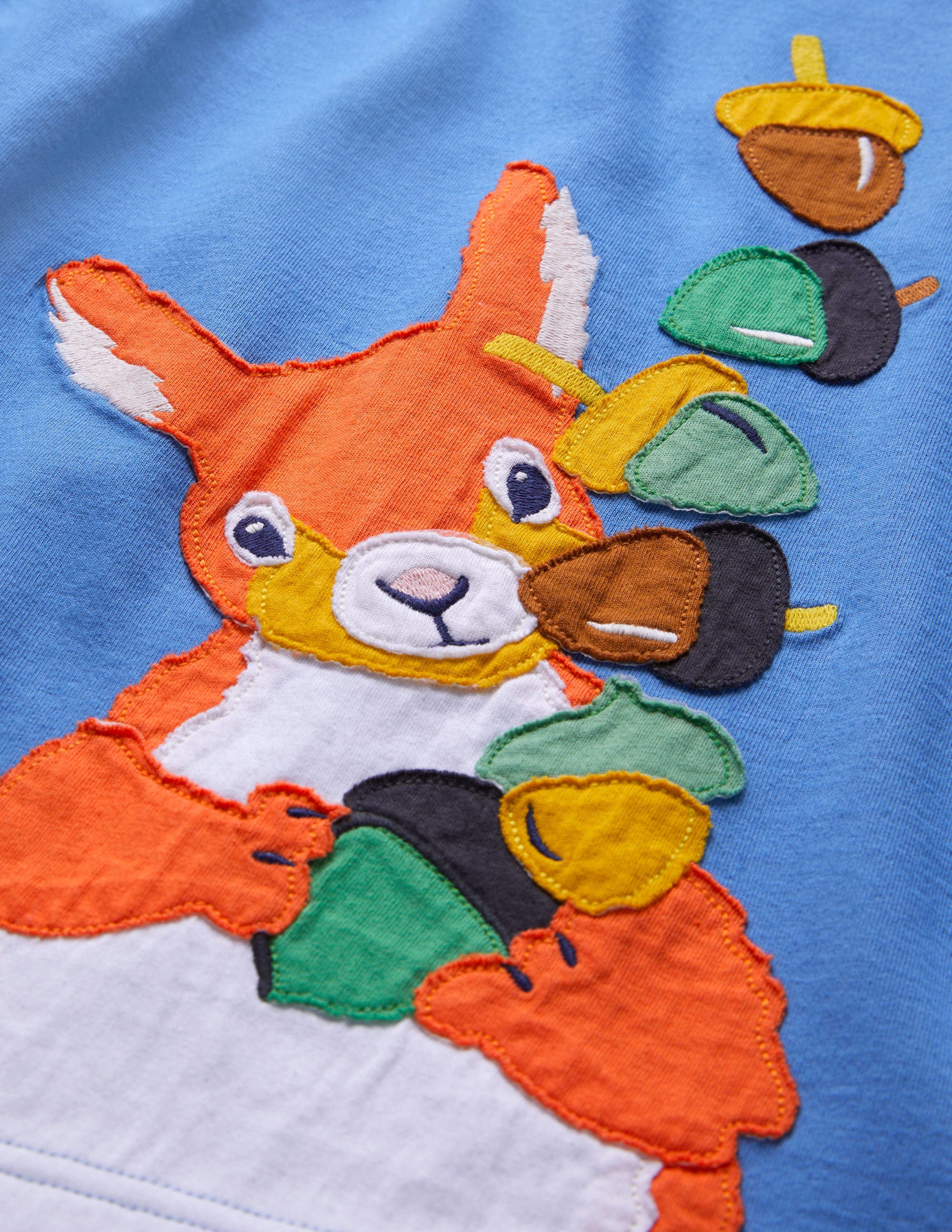 T-Shirt mit Applikationen auf Vorder- und Rückseite-Rivierablau, Eichhörnchen - Image 3