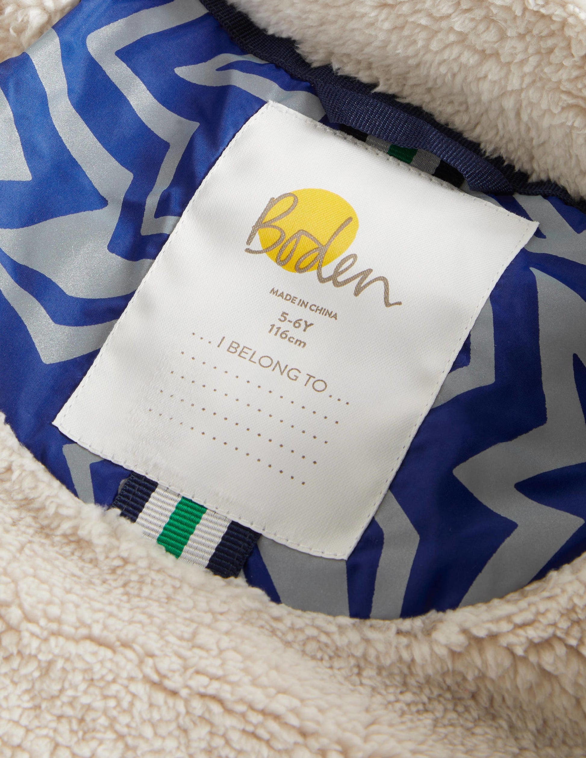 Wasserabweisende wattierte Jacke-Blau, Reflektierende Sterne-4