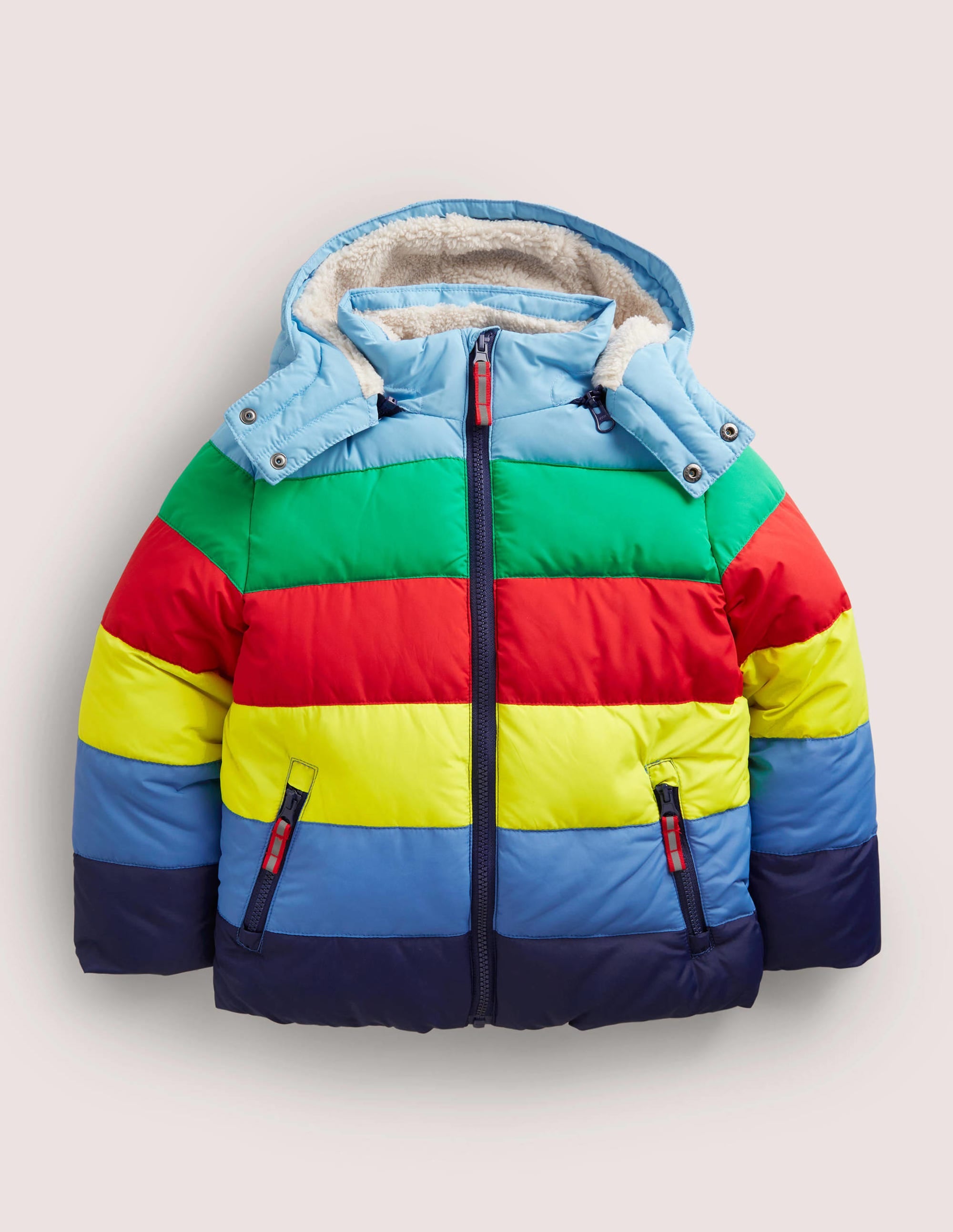 Shower-Resistant Padded Jacket-Multi Rainbow - Image 1