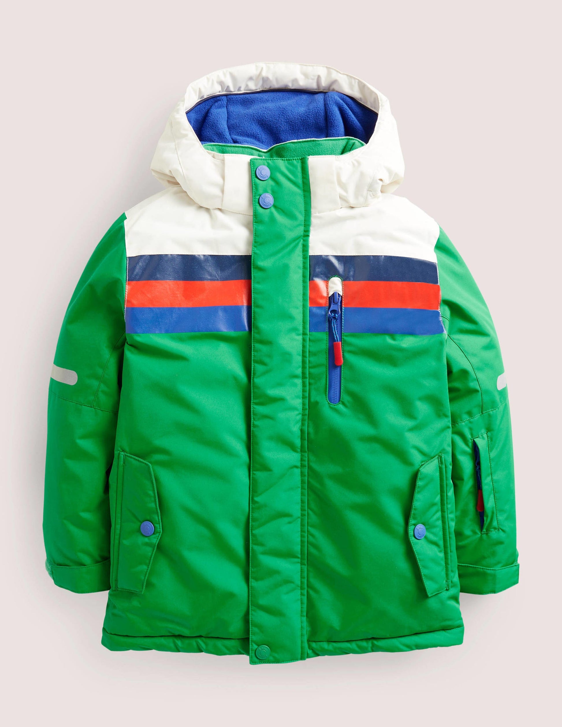 Green Fleece-Lined Waterproof Jacket-Sattes Smaragdgrün-1
