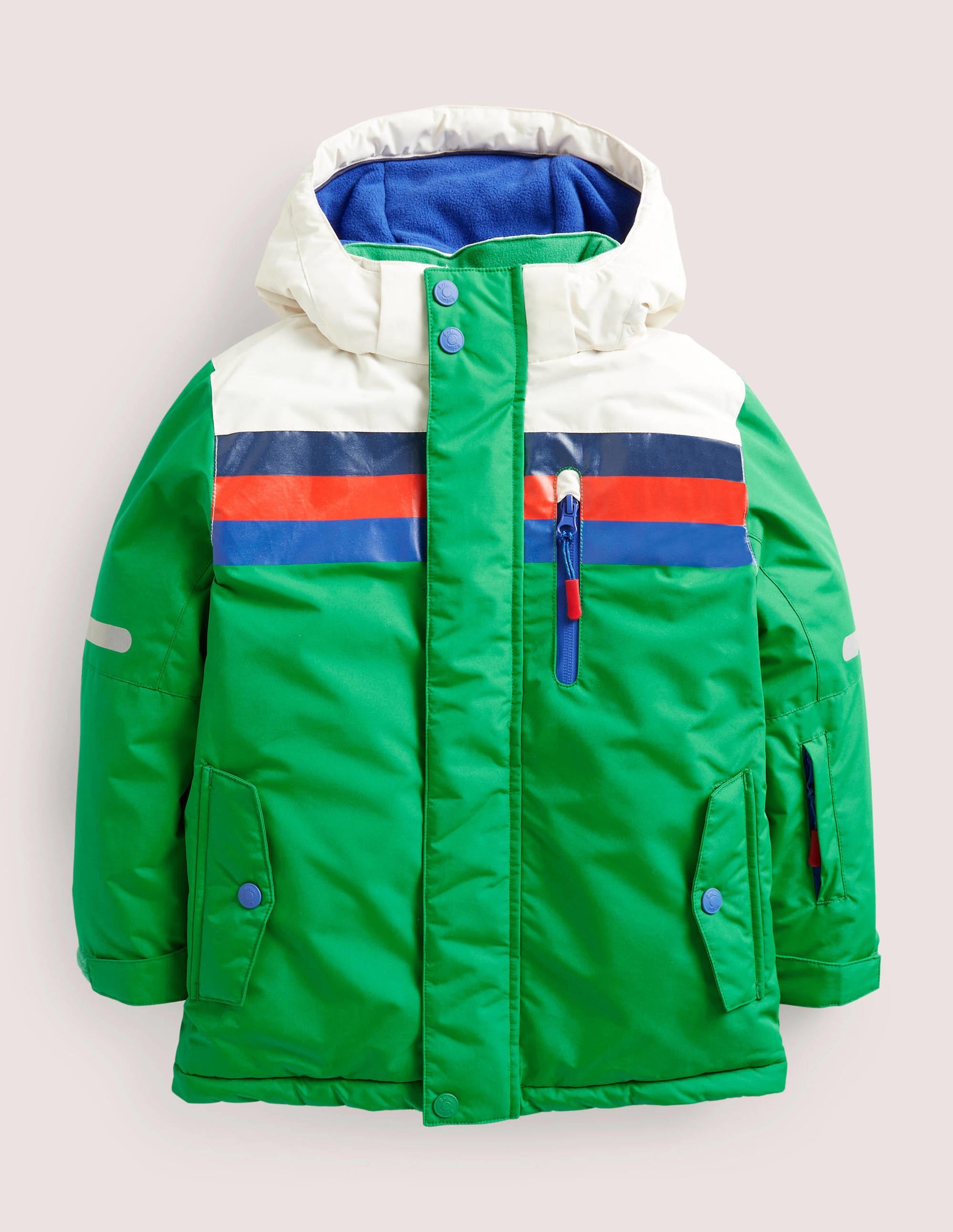 Green Fleece-Lined Waterproof Jacket-Sattes Smaragdgrün - Image 1