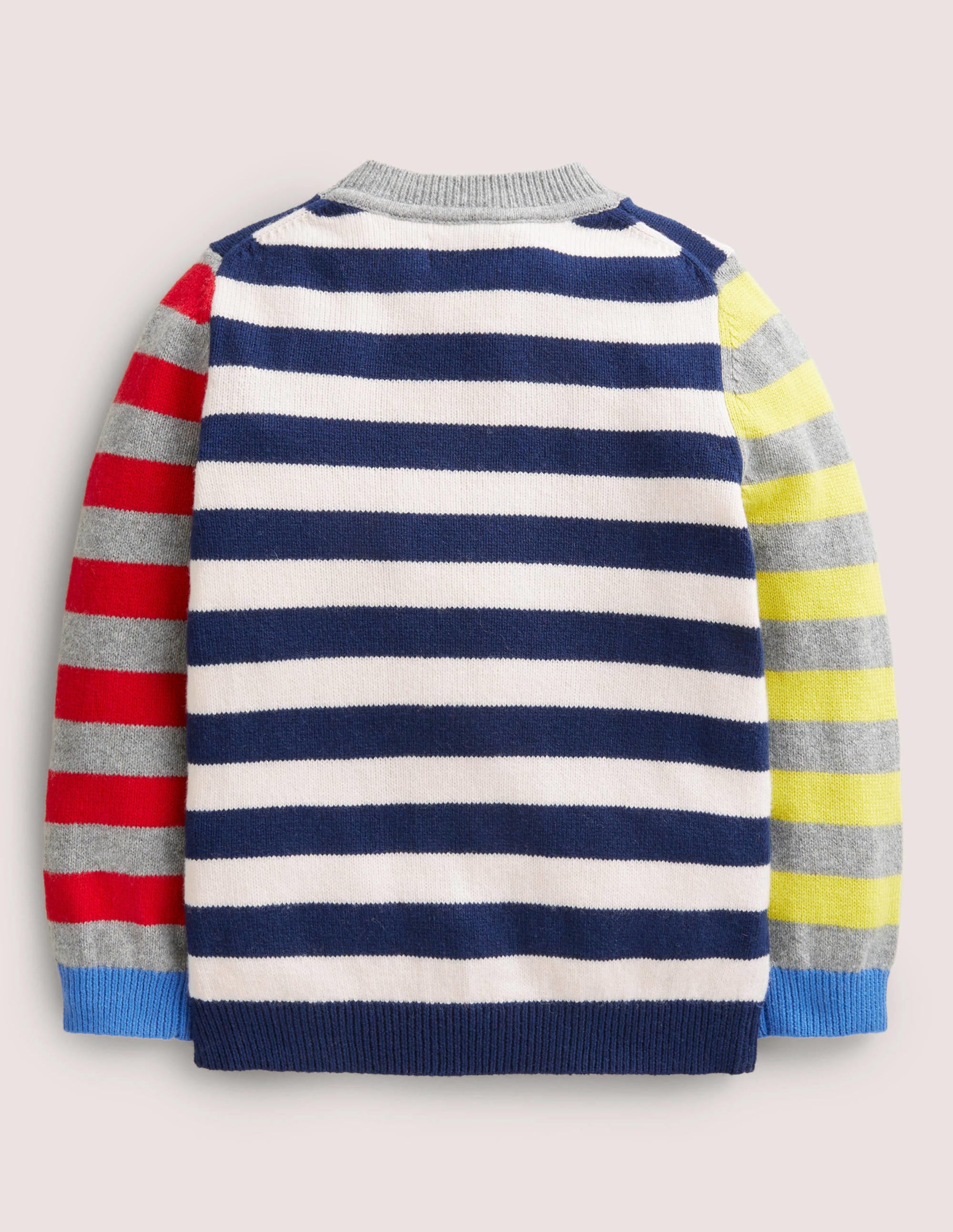 Gemusterter Pullover mit Rundhalsausschnitt-Bunt, Gestreift/Blockfarben - Image 2