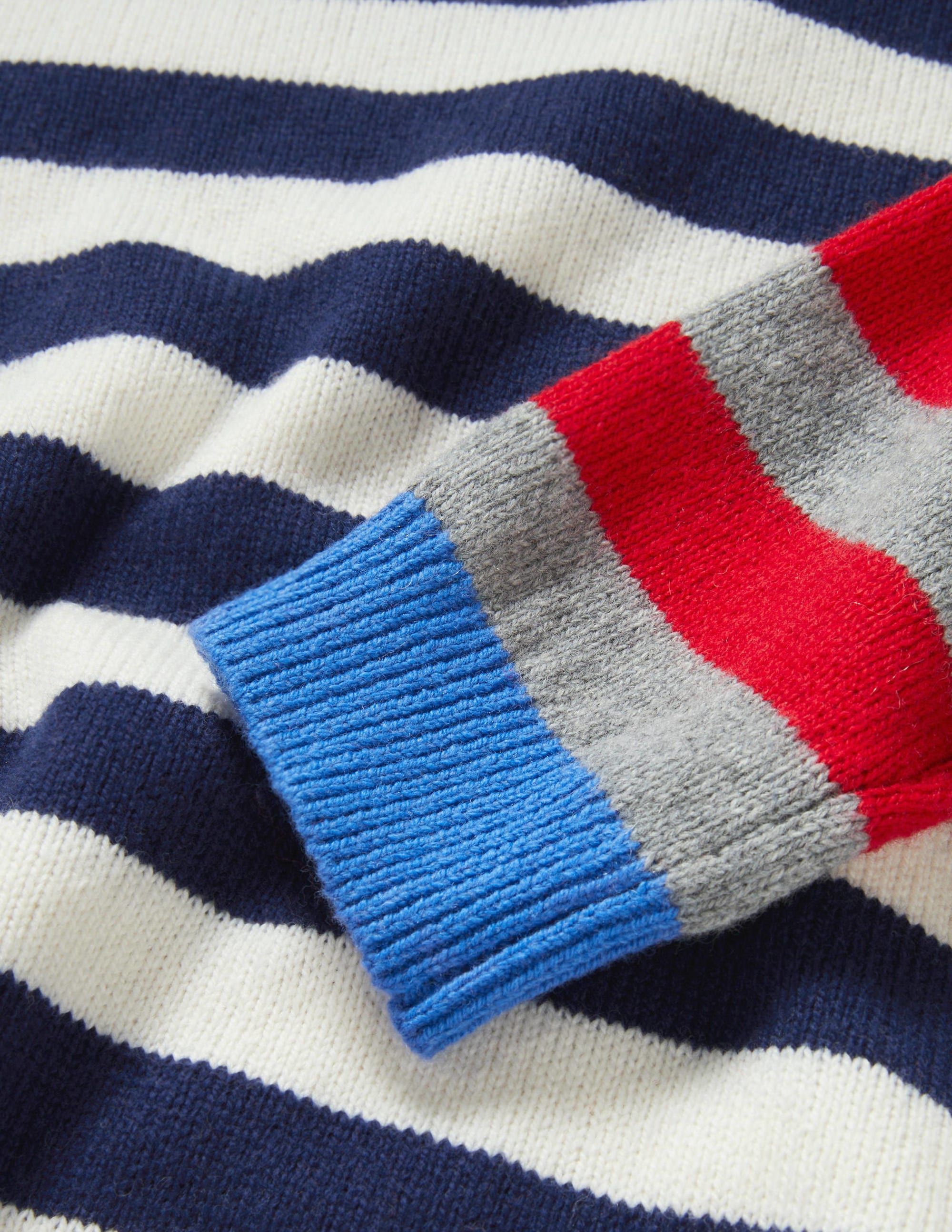 Gemusterter Pullover mit Rundhalsausschnitt-Bunt, Gestreift/Blockfarben - Image 3