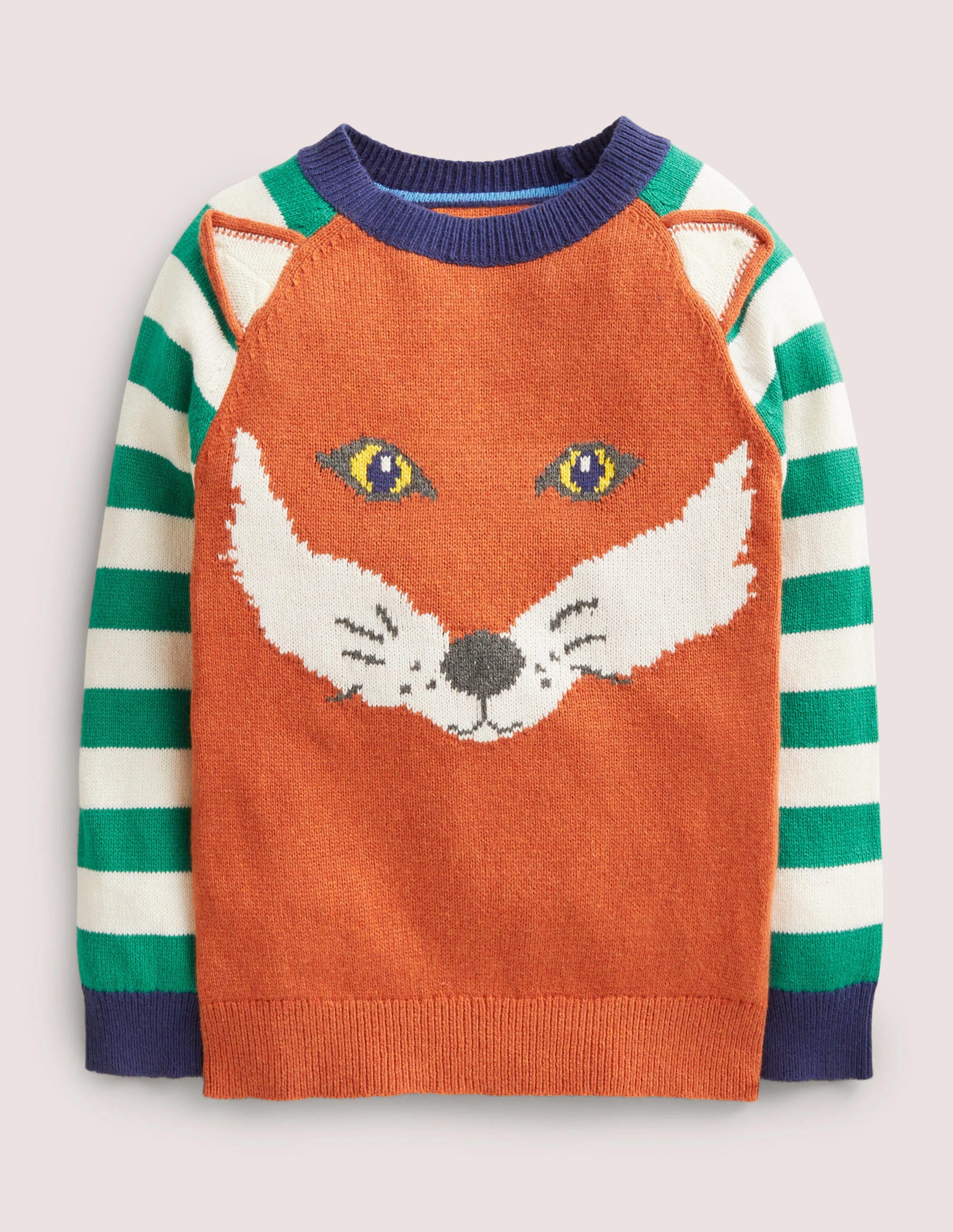 Gemusterter Pullover mit Logo-Rostorange, Fuchs - Image 1
