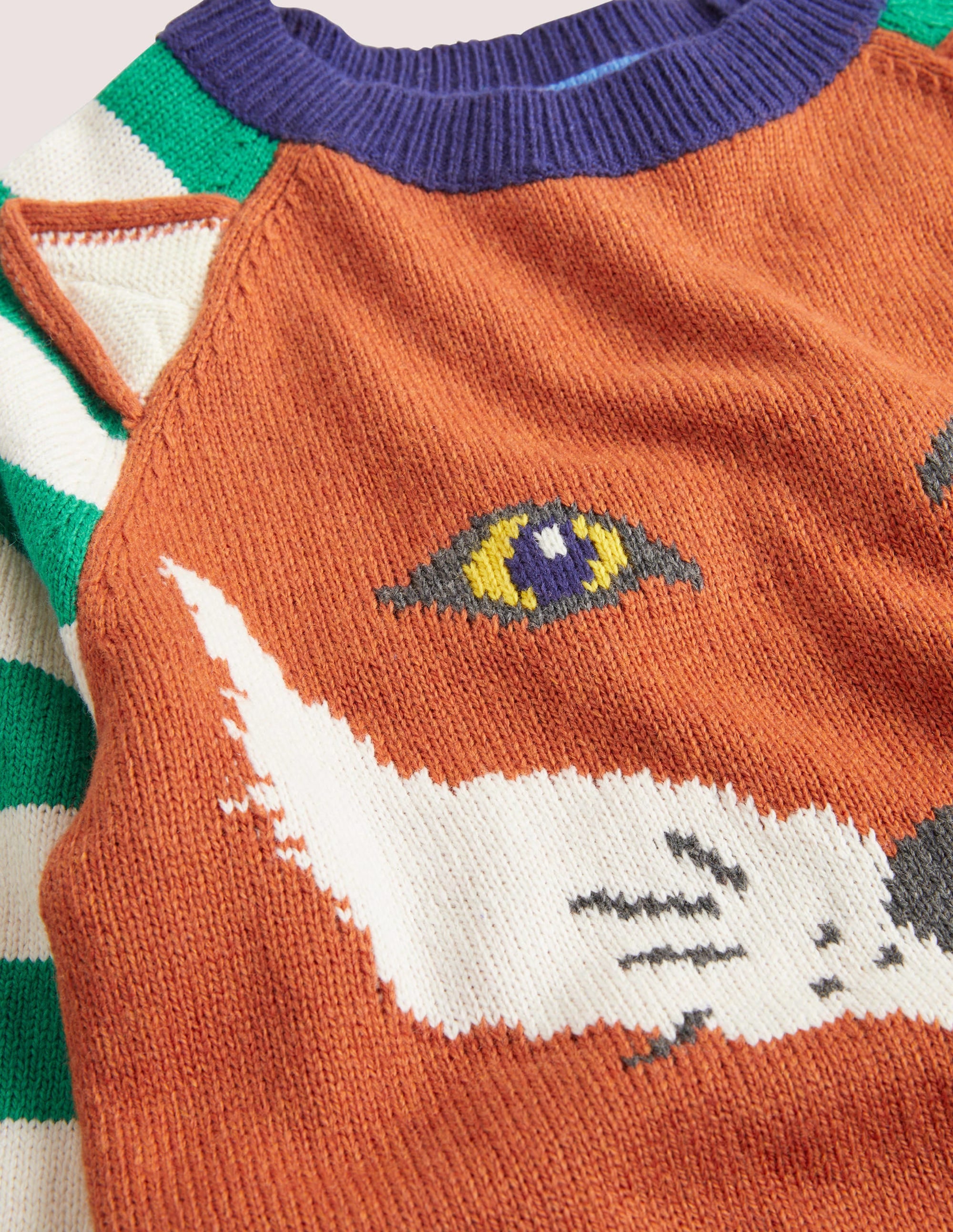 Gemusterter Pullover mit Logo-Rostorange, Fuchs - Image 3