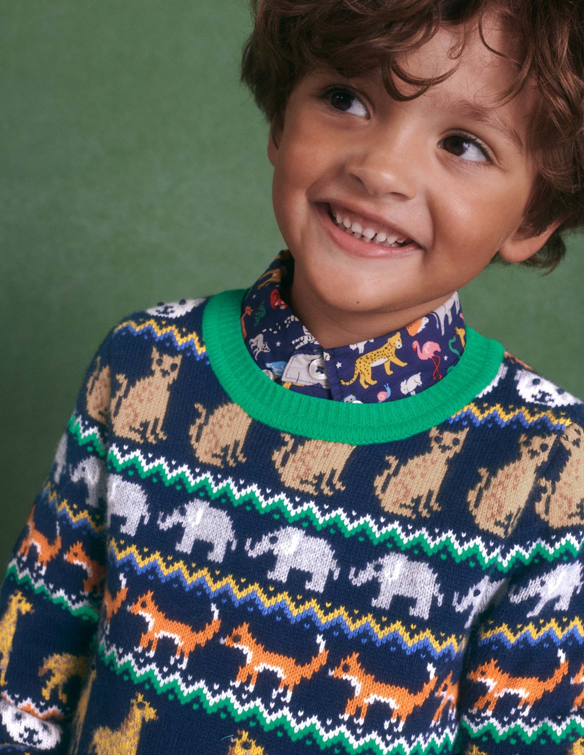 Fair-Isle-Pullover-Schuluniform-Navy, Tier-Fair-Isle-Muster-4