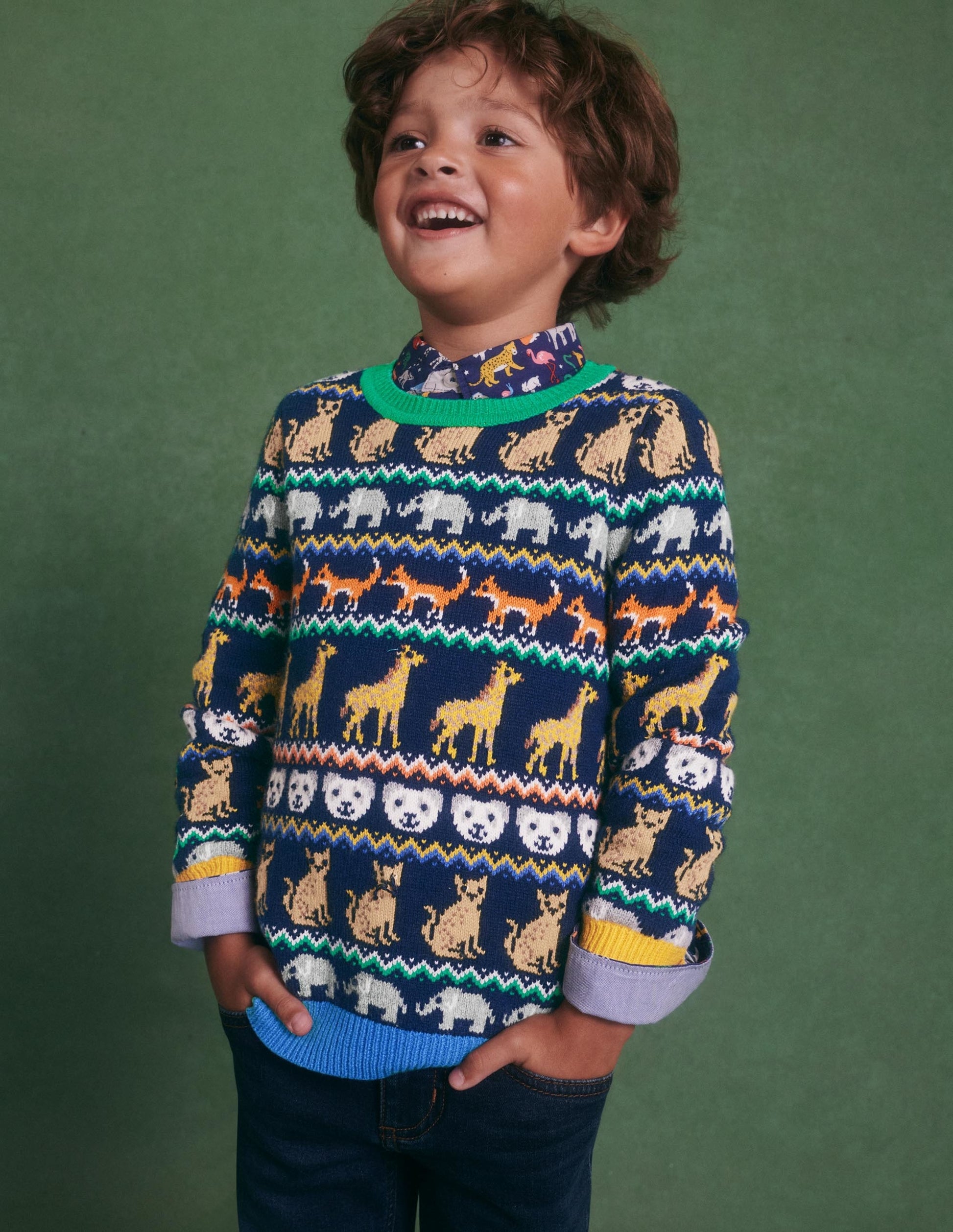 Fair-Isle-Pullover-Schuluniform-Navy, Tier-Fair-Isle-Muster-5
