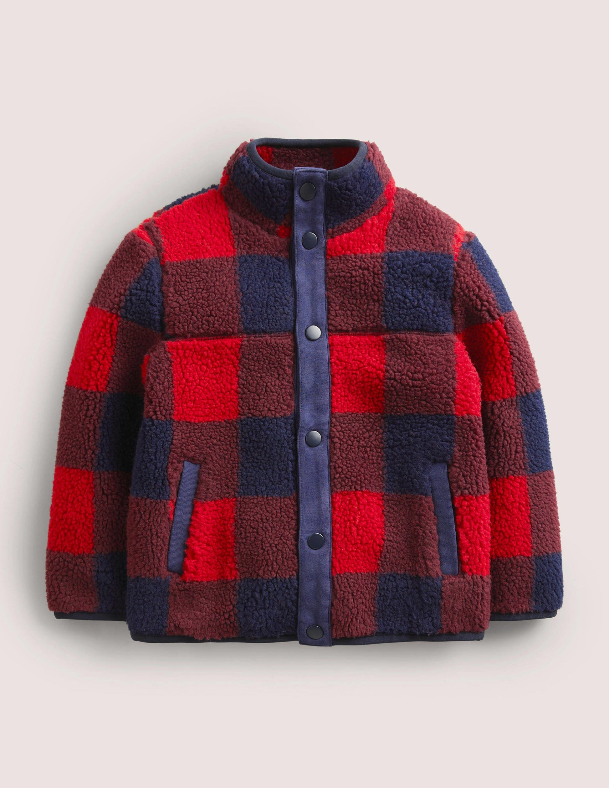Borg Chuck-on Jacket-Rocket Red/ College Navy Check-1