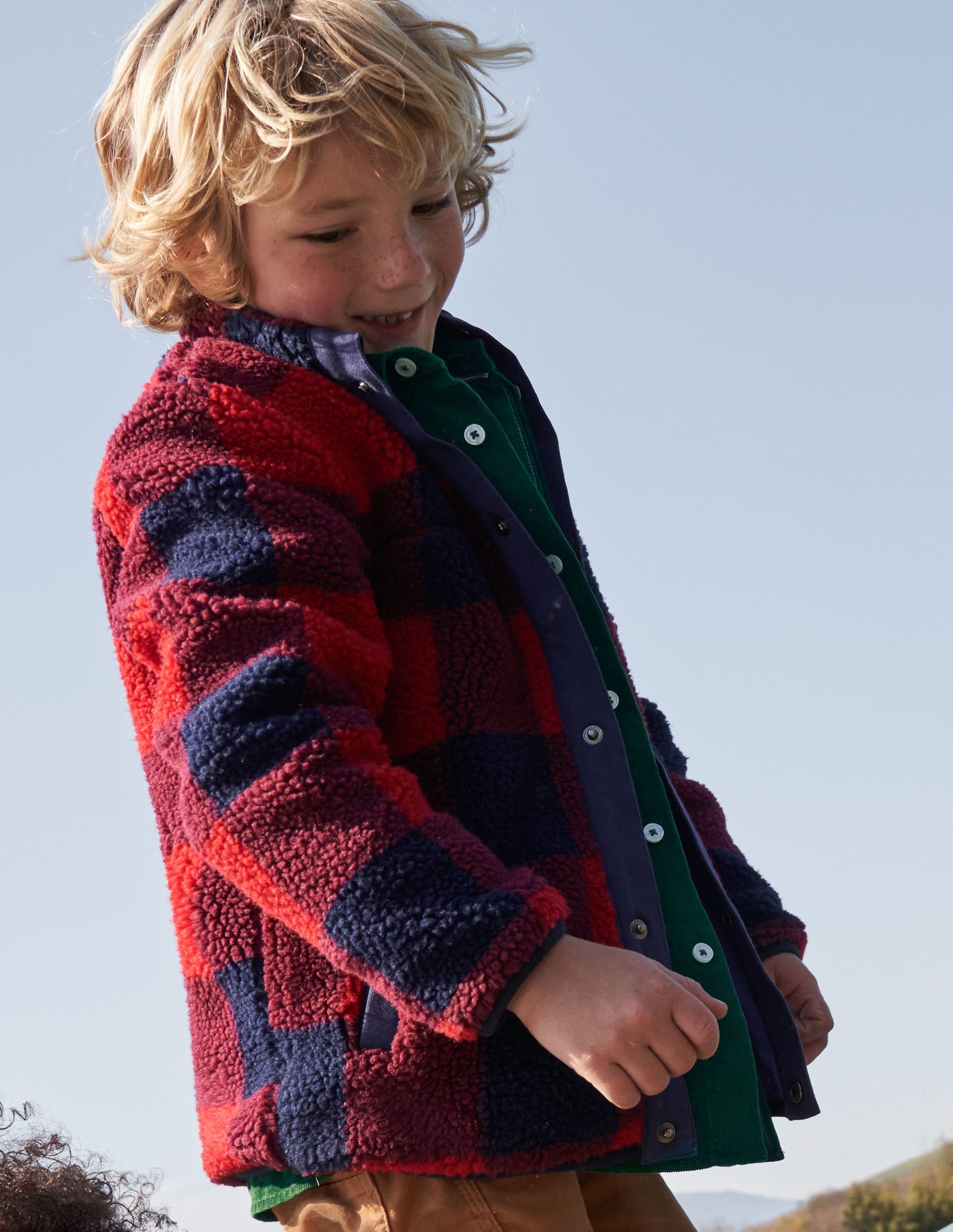 Borg Chuck-on Jacket-Rocket Red/ College Navy Check-9