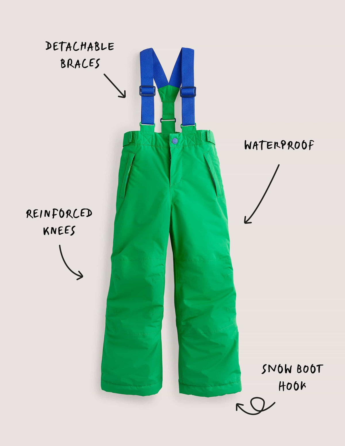Wasserdichte Allwetterhose-Sattes Smaragdgrün - Image 4