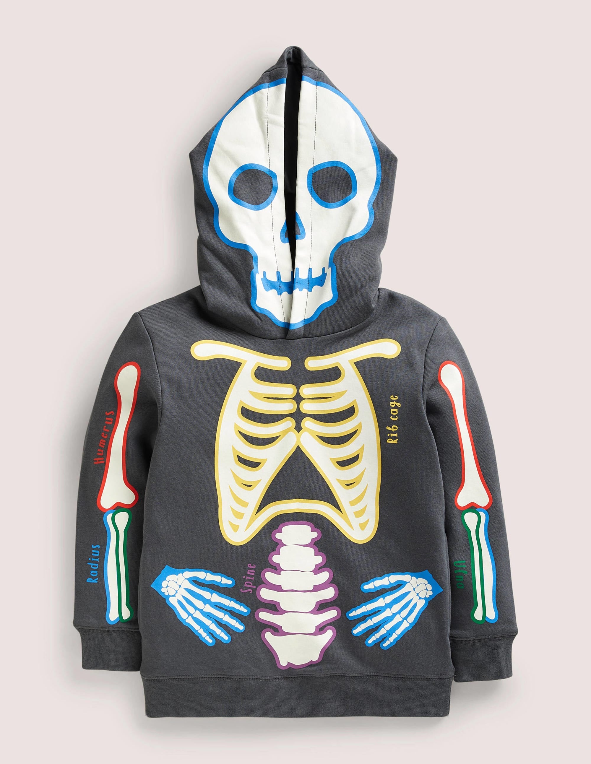 Leuchtender Skelett-Hoodie für Halloween-Rauchgrau, Leuchtendes Skelett - Image 1