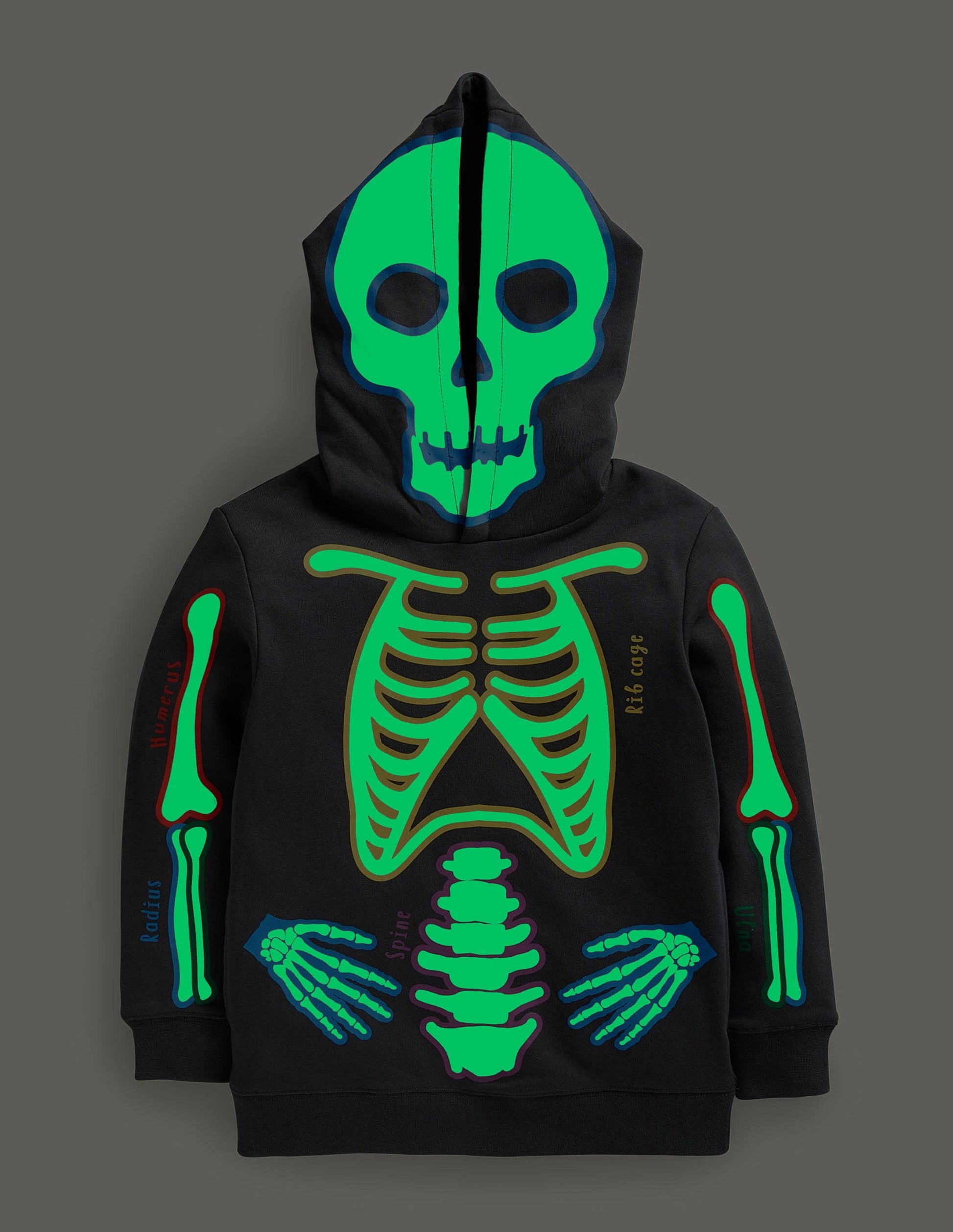 Leuchtender Skelett-Hoodie für Halloween-Rauchgrau, Leuchtendes Skelett-4