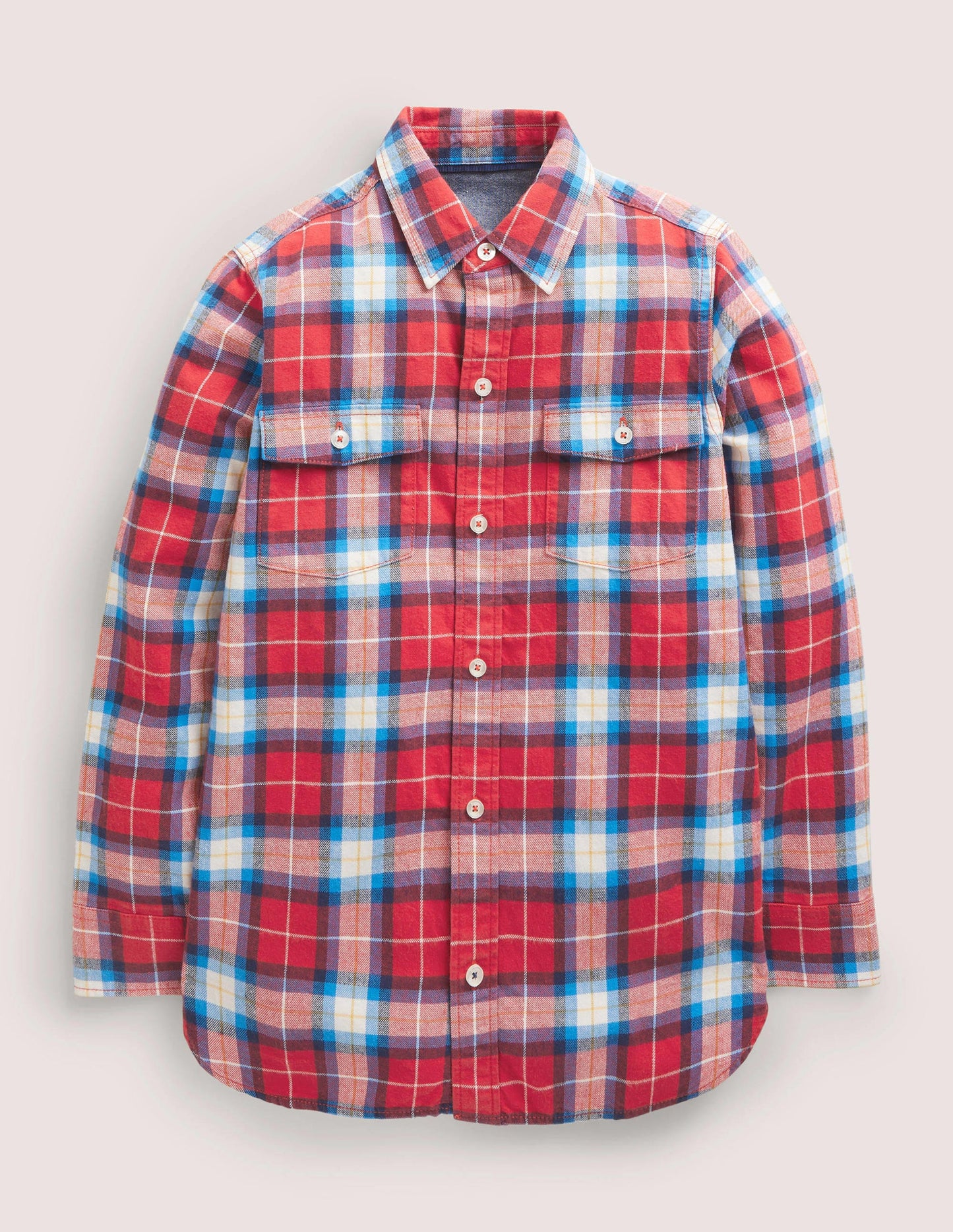 Cosy Brushed Check Shirt-Rockabilly Red Check