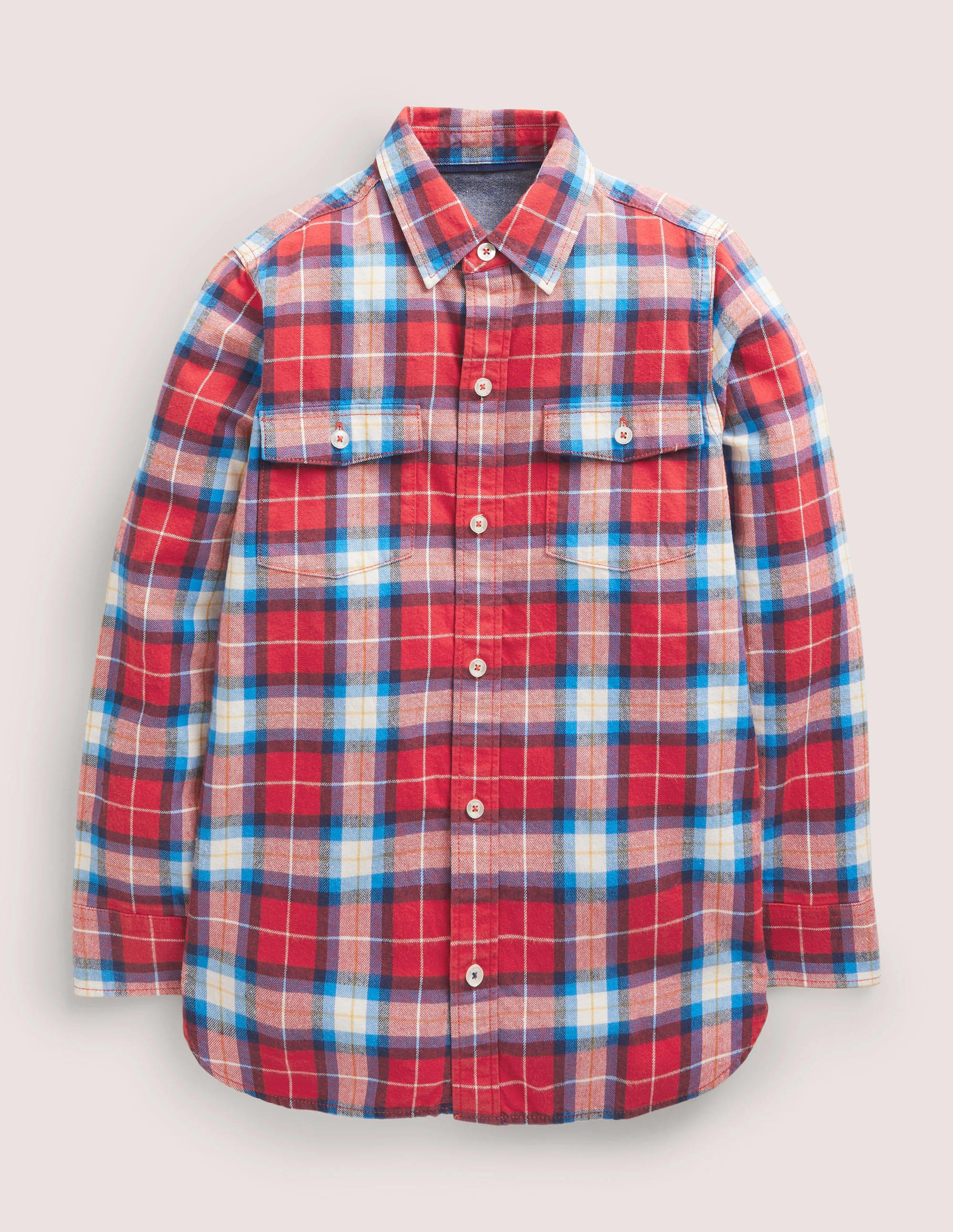 Cosy Brushed Check Shirt-Rockabilly Red Check - Image 1