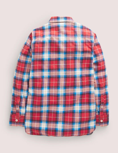 Cosy Brushed Check Shirt-Rockabilly Red Check