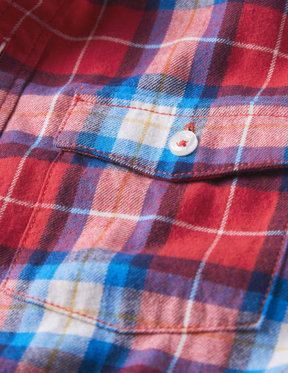 Cosy Brushed Check Shirt-Rockabilly Red Check