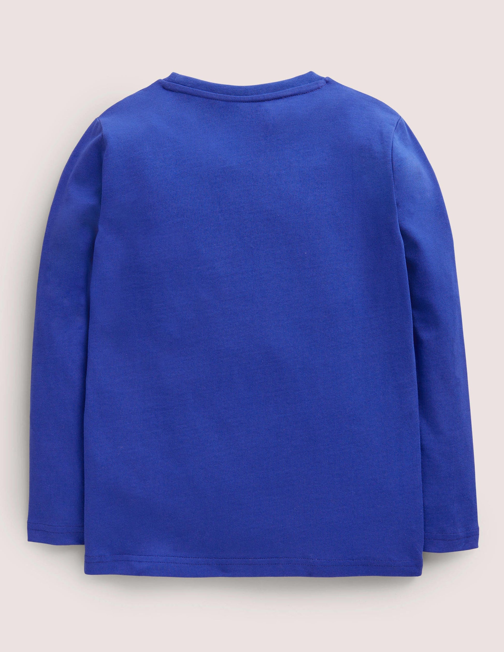 Blue Owl Print Long-Sleeved T-shirt-Chouette bleu brillant-2