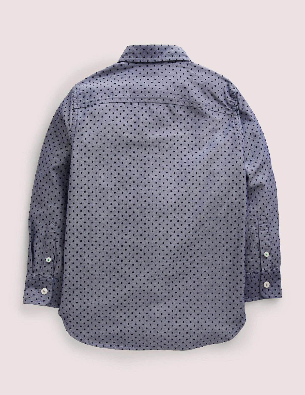 Lässiges Twill-Hemd-Blau, Geflockte Tupfen - Image 2
