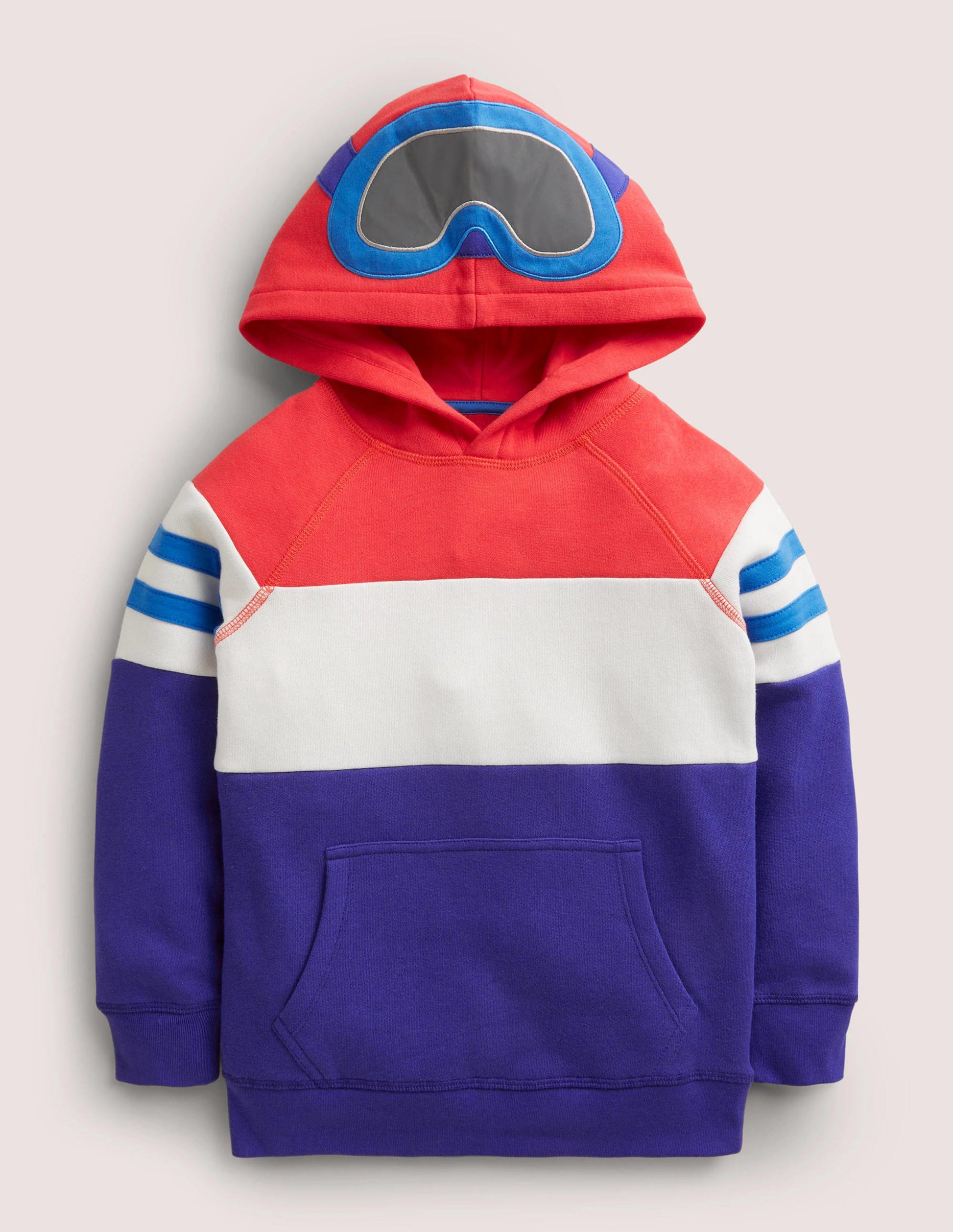 Ski-Hoodie-Erdbeerkuchenrot, Stahlblau-1