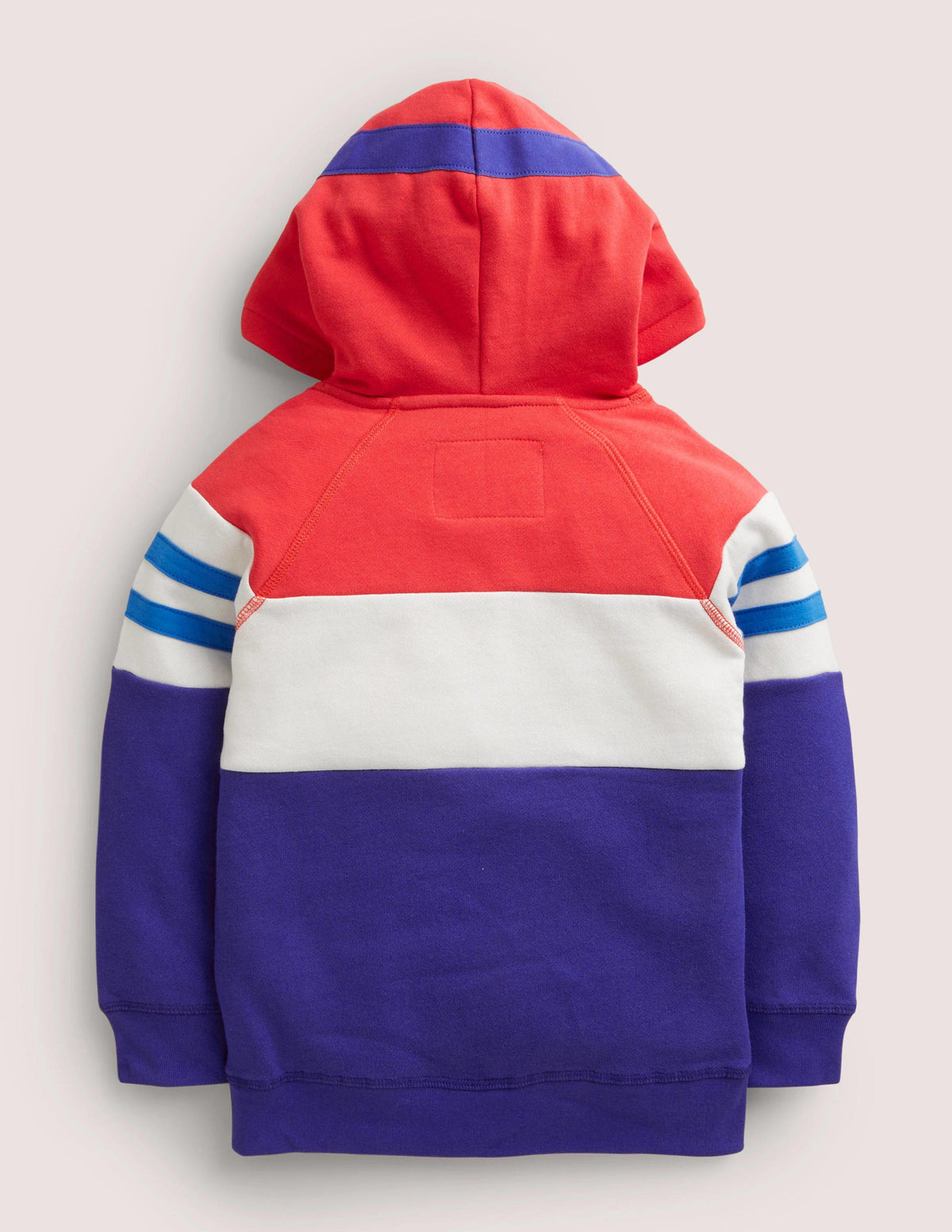 Ski-Hoodie-Erdbeerkuchenrot, Stahlblau - Image 2