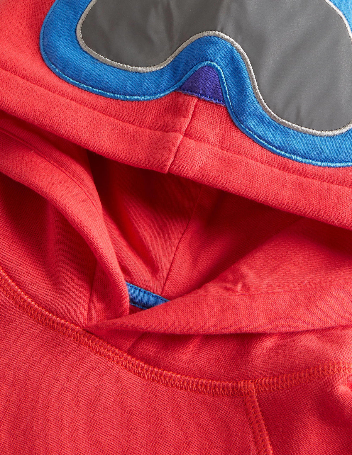 Ski-Hoodie-Erdbeerkuchenrot, Stahlblau-3