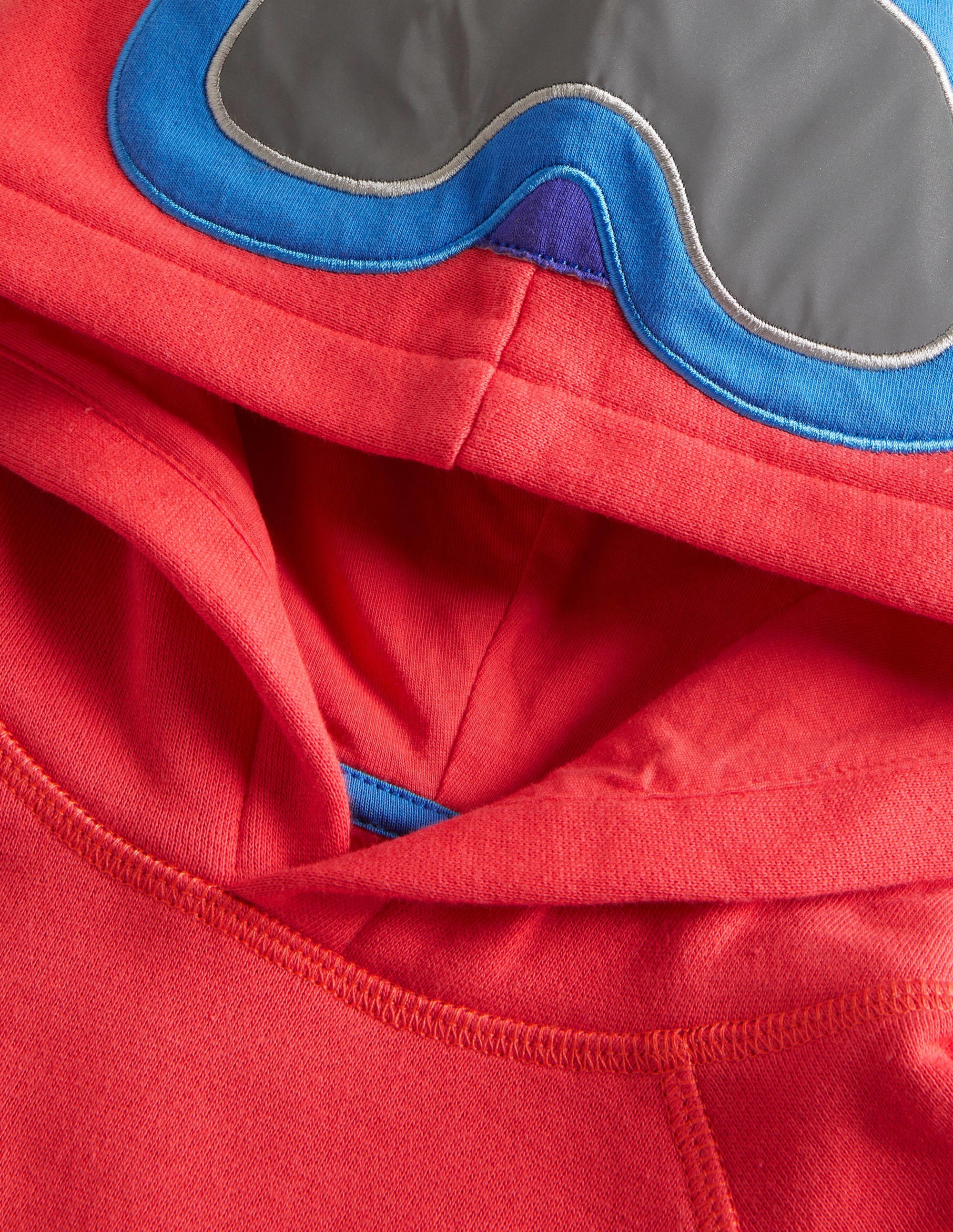 Ski-Hoodie-Erdbeerkuchenrot, Stahlblau - Image 3