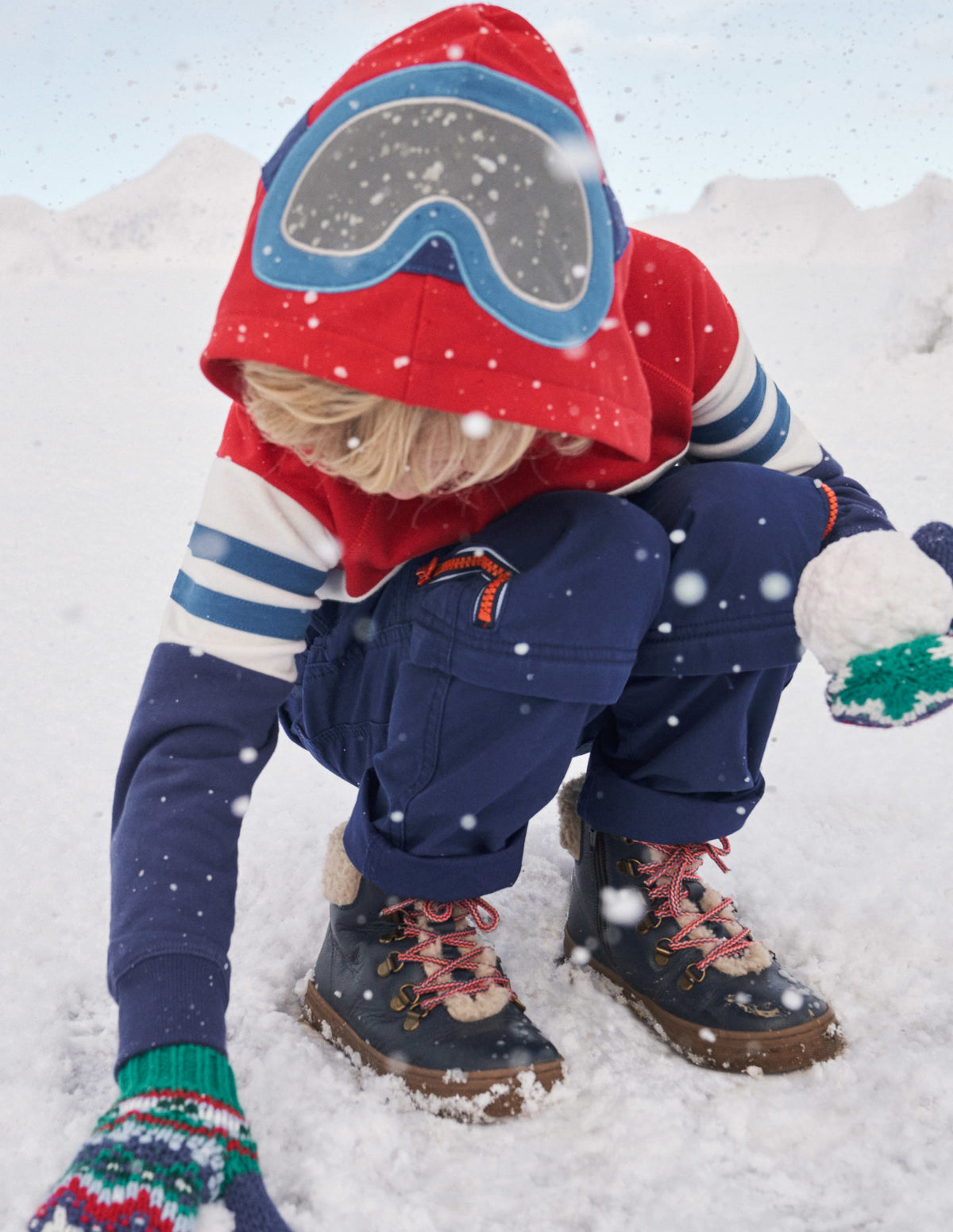 Ski-Hoodie-Erdbeerkuchenrot, Stahlblau-4