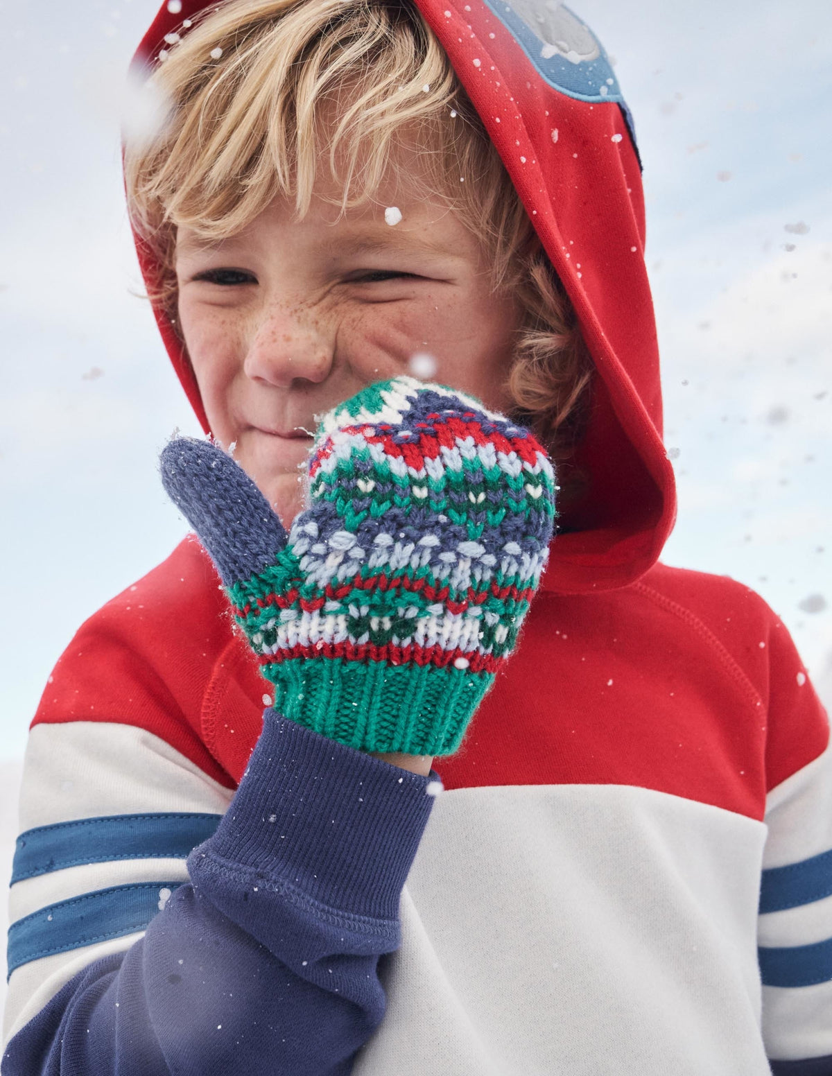Ski-Hoodie-Erdbeerkuchenrot, Stahlblau-5