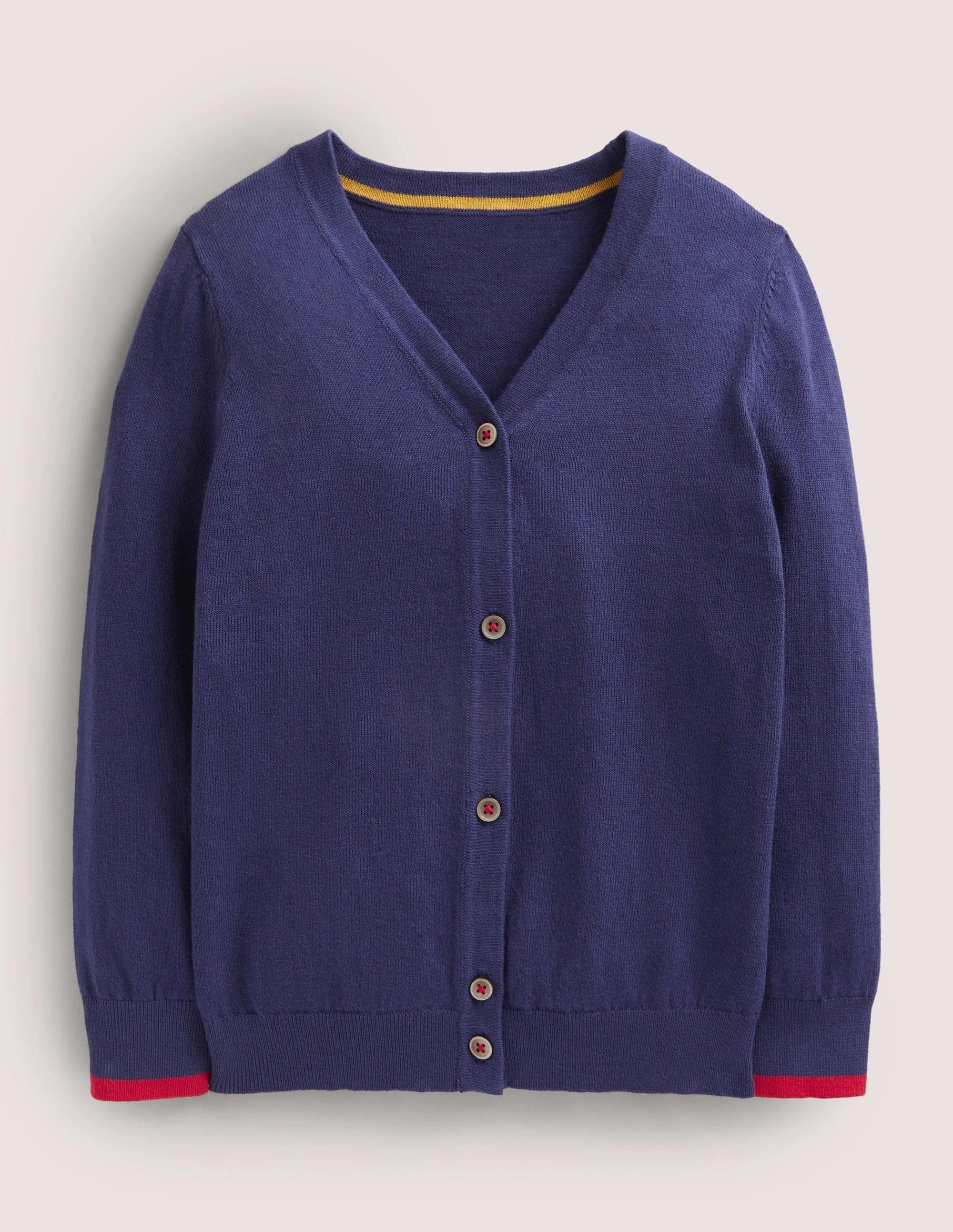 Gilet en coton et cachemire-Bleu marine universitaire - Image 1