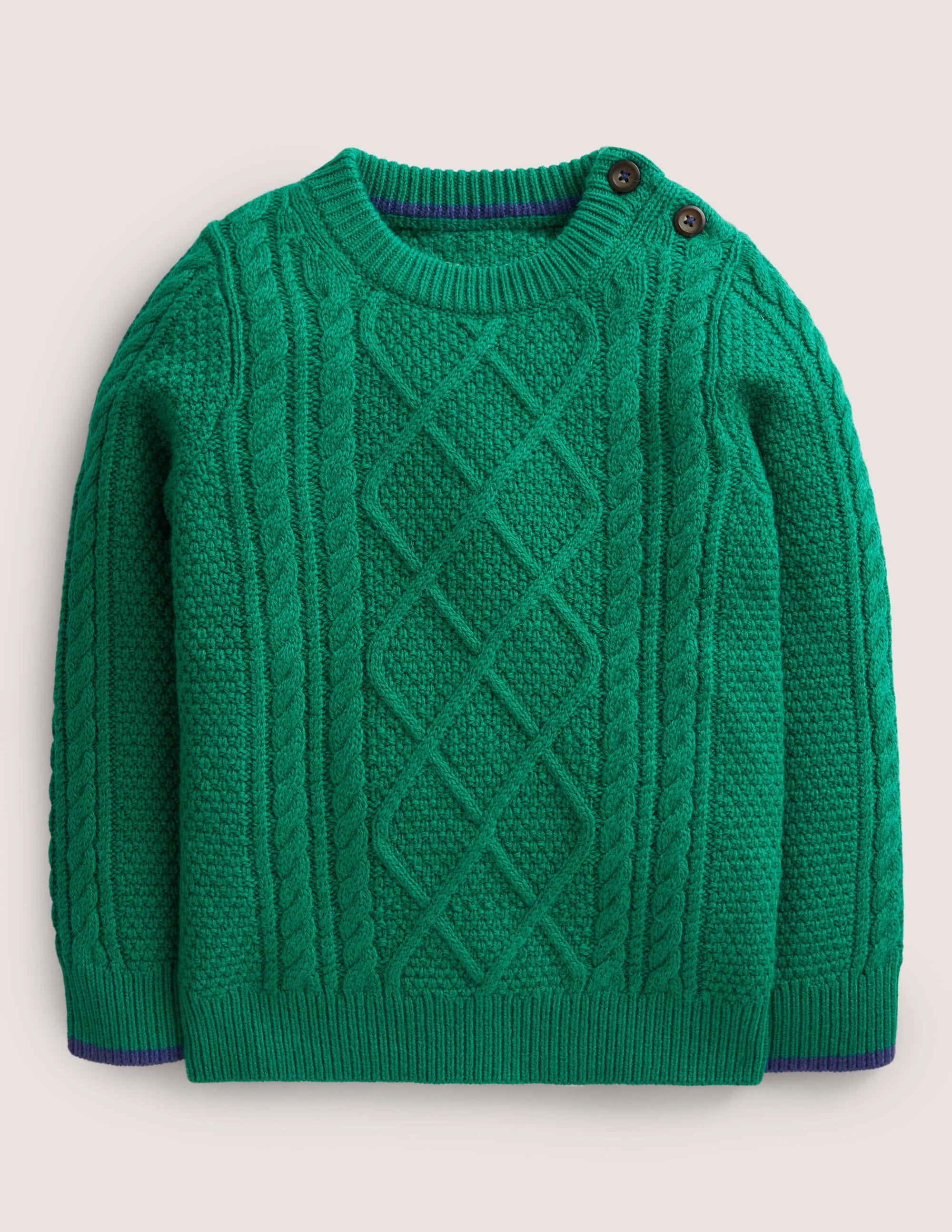 Pull col rond torsadé-Vert clairière ombragée - Image 1